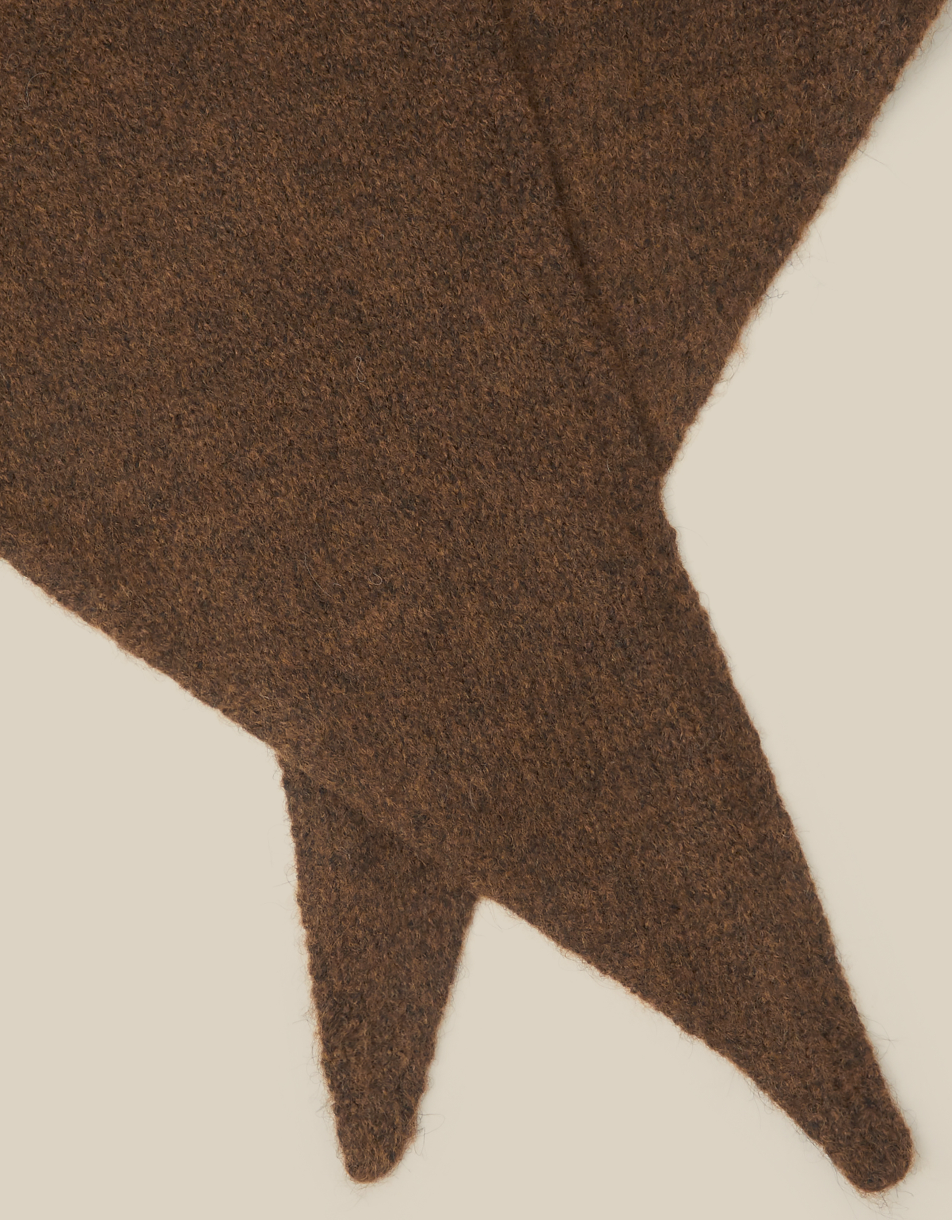 Monsoon Fae Knitted Triangle Scarf in Brown, view 3