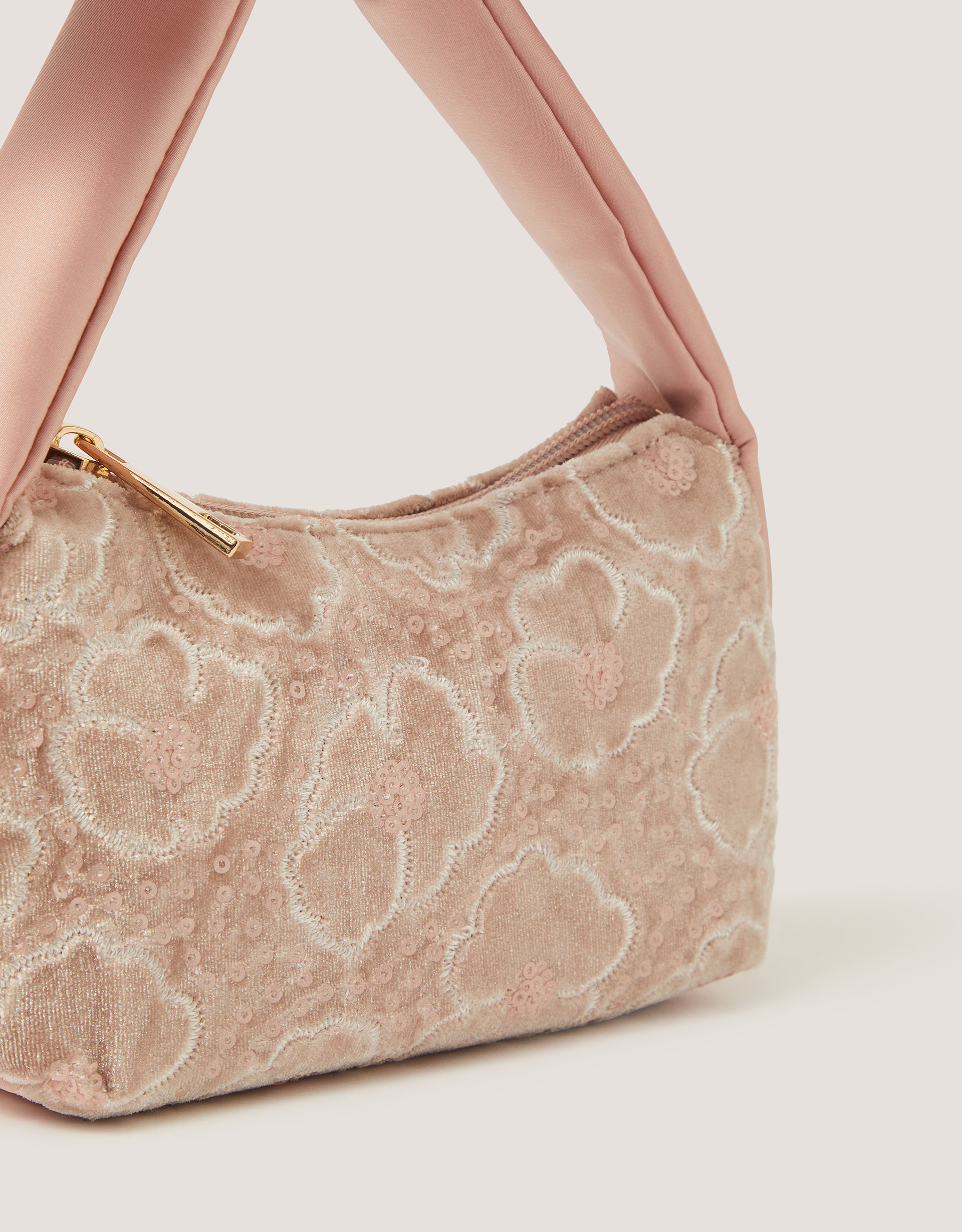 Monsoon Floral Sequin Velvet Bag, view 3