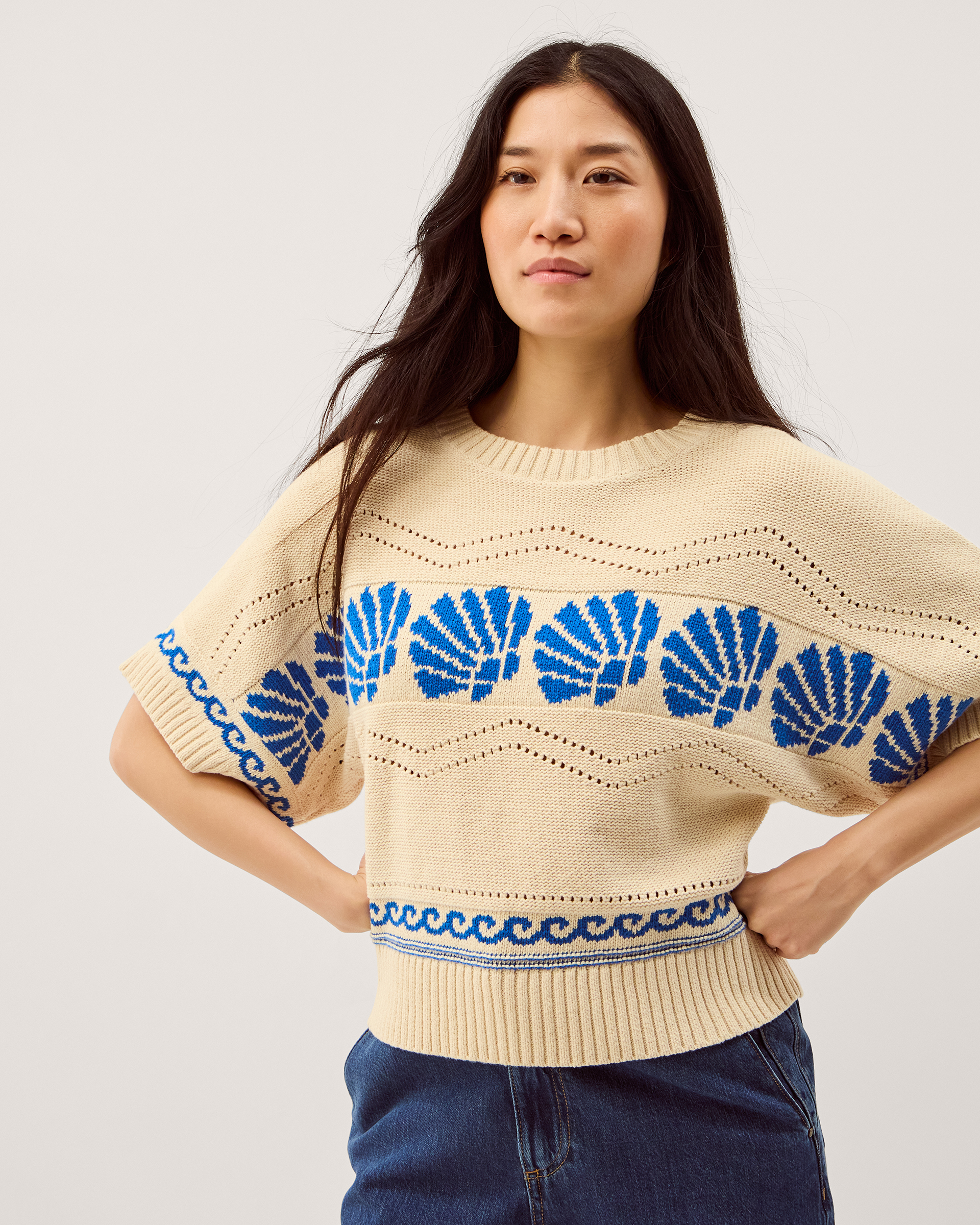 Monsoon Safi Shell Knit Jumper, view 3