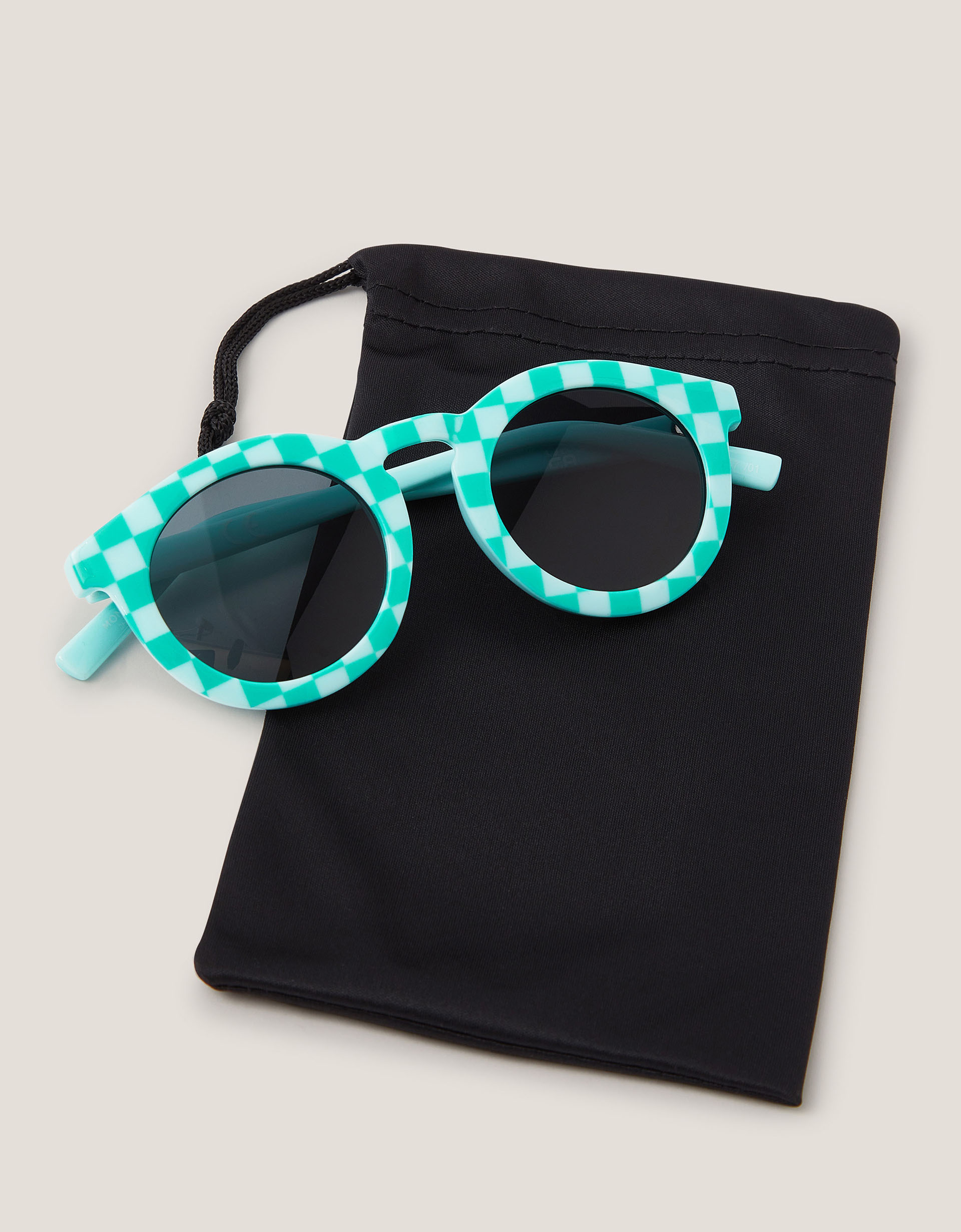 Monsoon Checkerboard Round Sunglasses, view 3