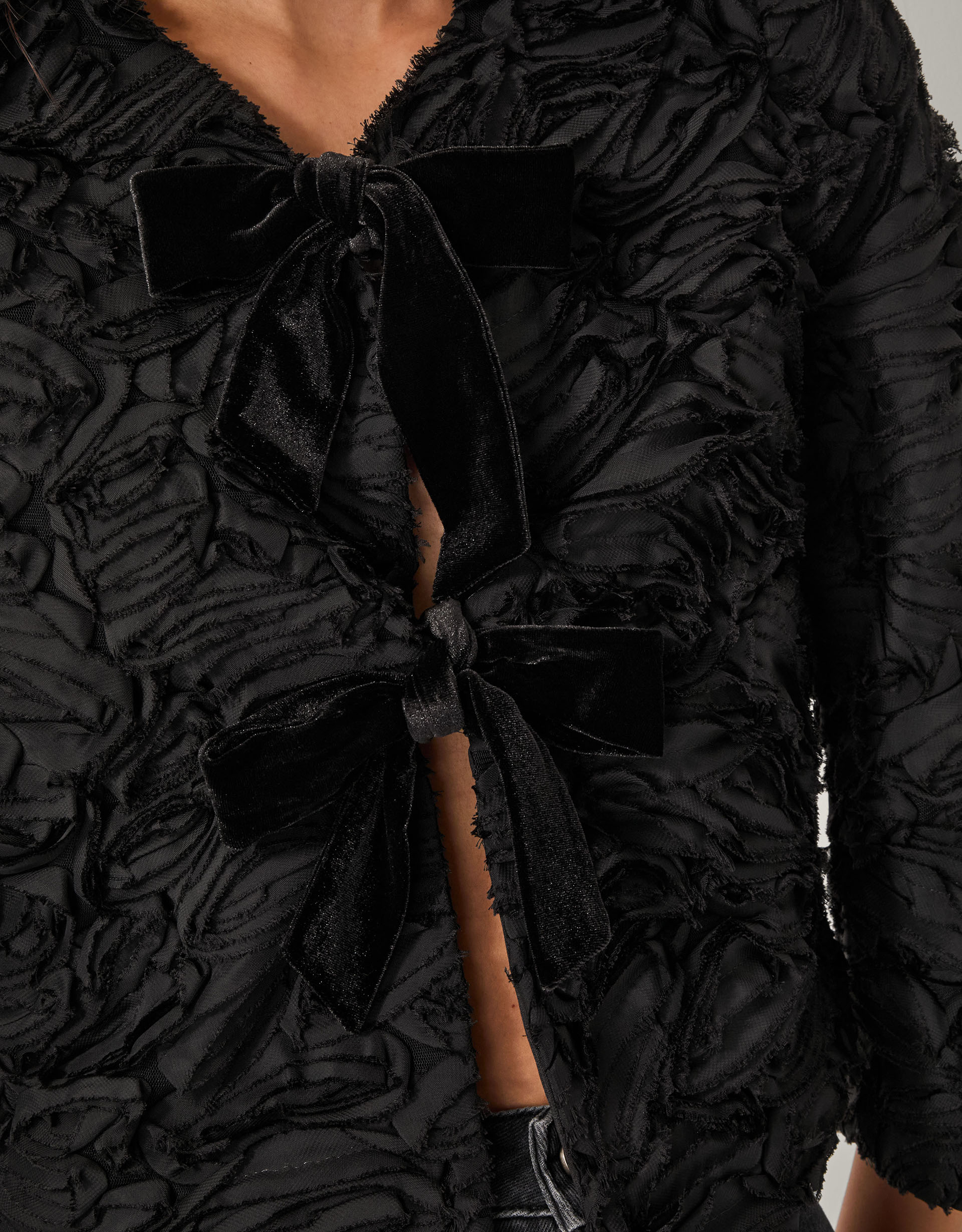 Monsoon Tia Tie-Front Textured Jersey Jacket, view 4