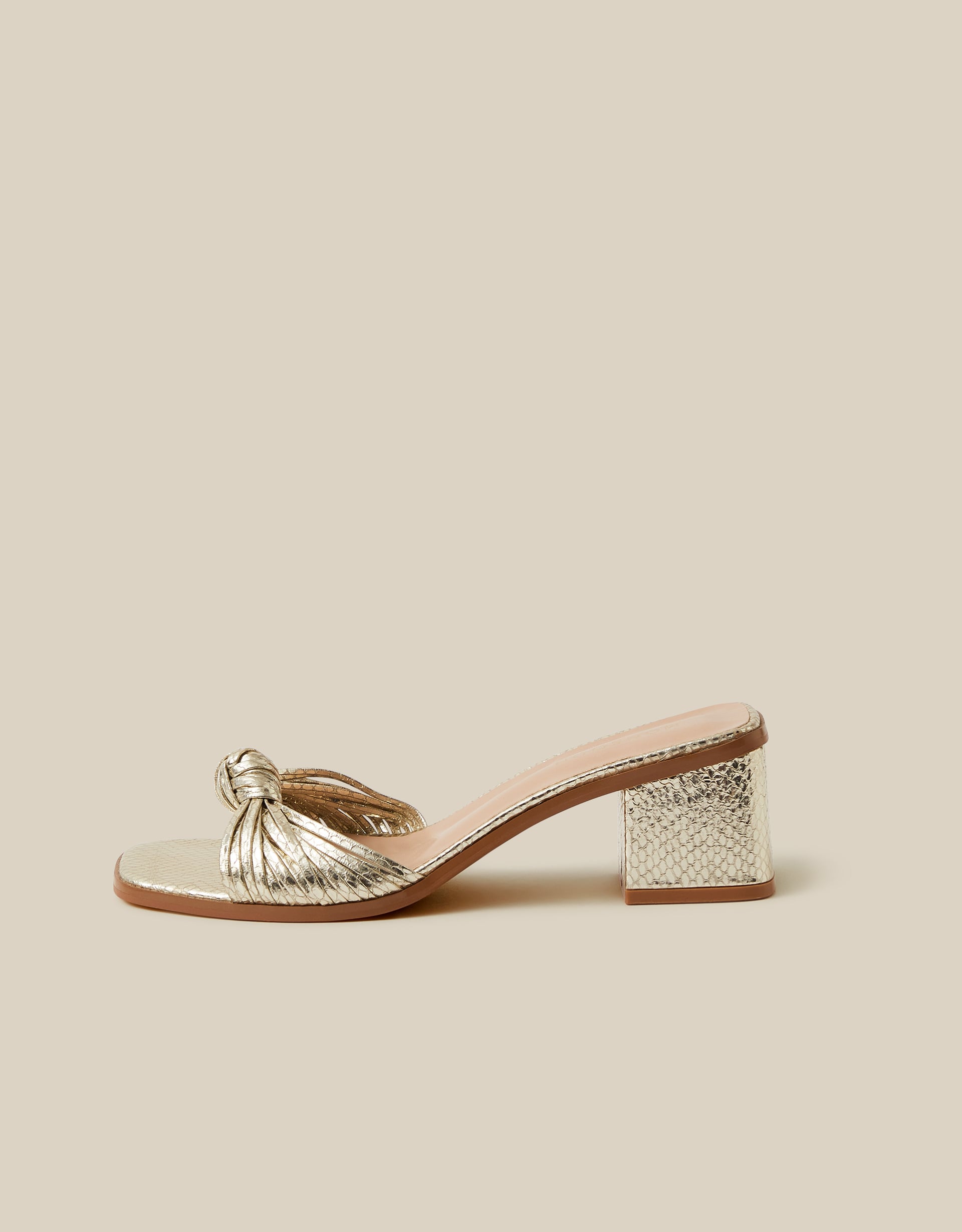 Monsoon Gwen Knot Metallic Mules, view 2
