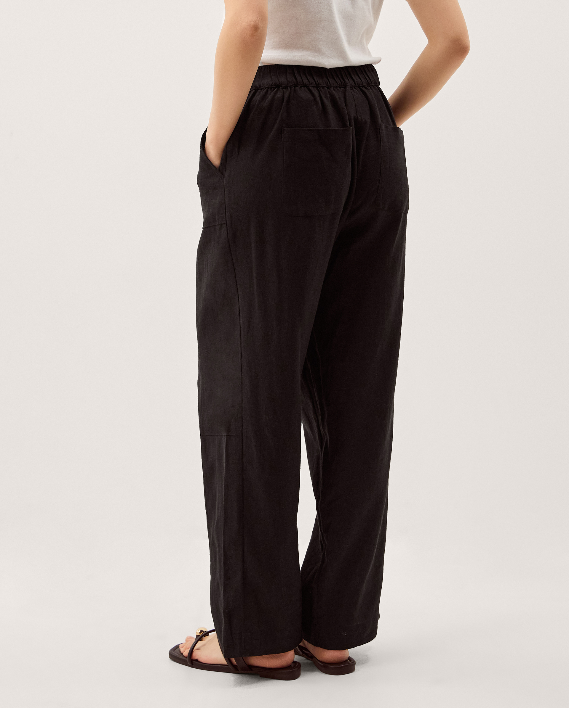 Monsoon Jolie Straight Linen Blend Trousers, view 3