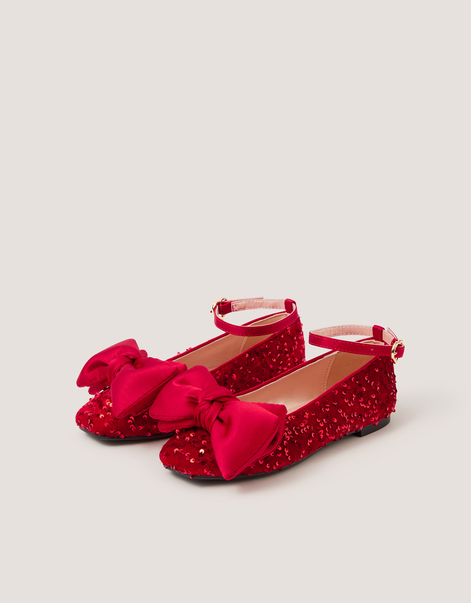 Monsoon Bow Sequin Velvet Ballet Flats