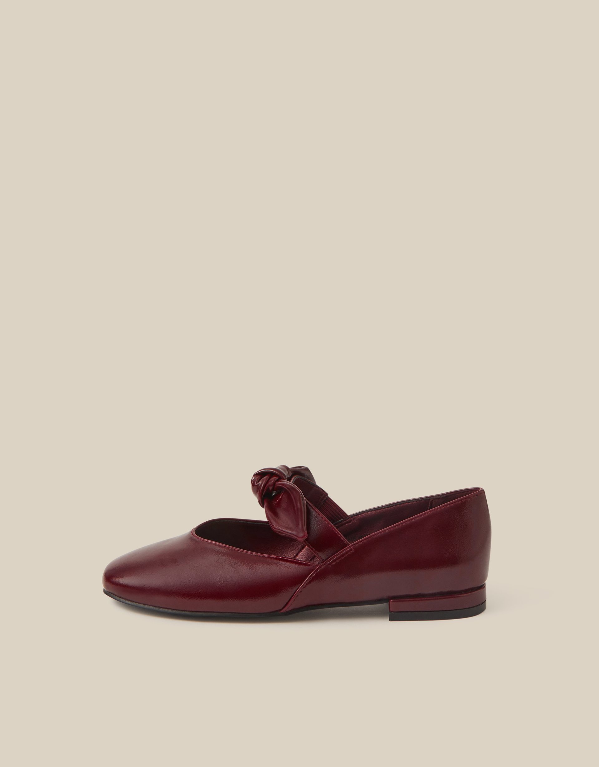Monsoon Hari Bow Mary Jane Ballet Flats Red, view 2