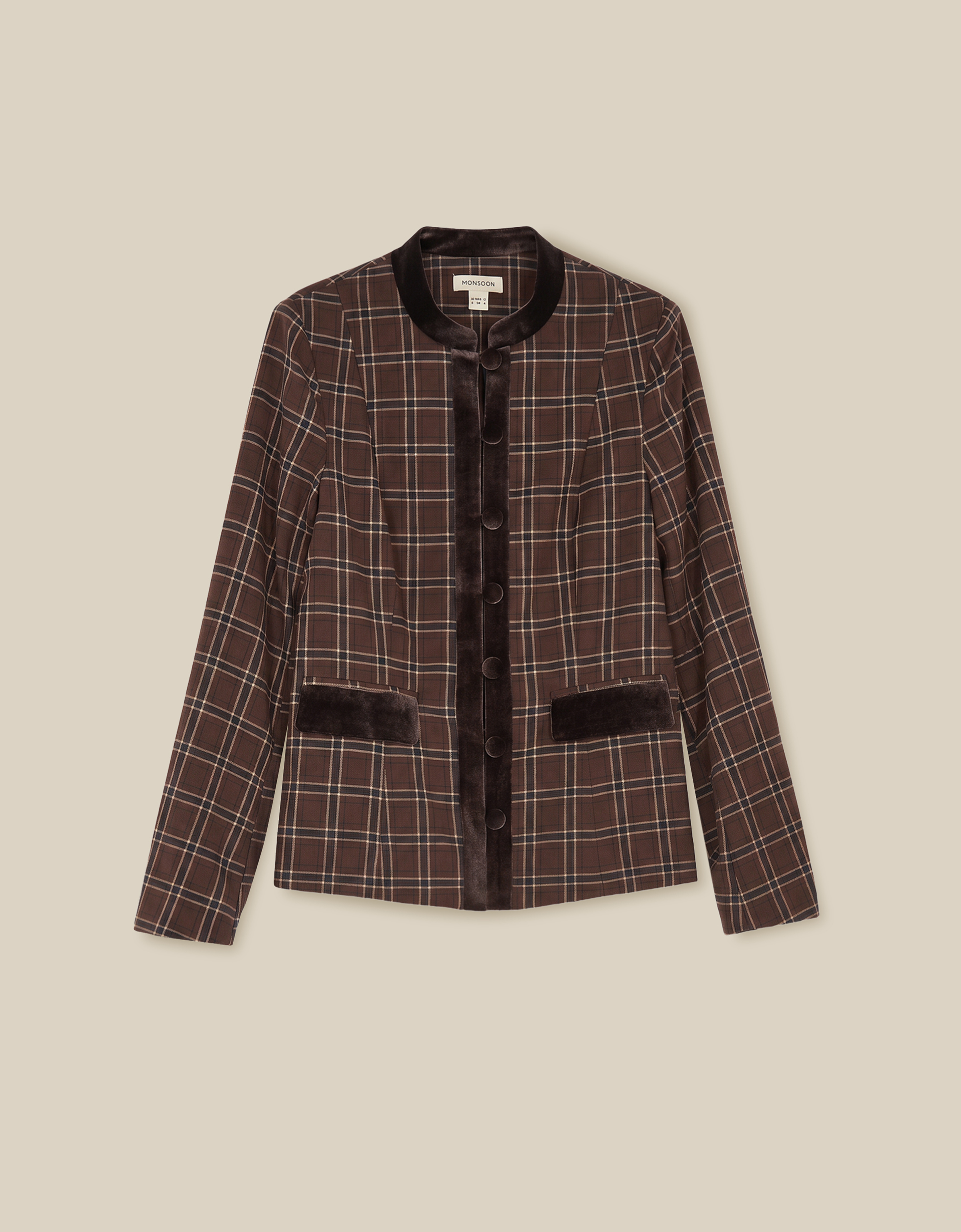 Monsoon Gracie Check Print Jacket, view 6