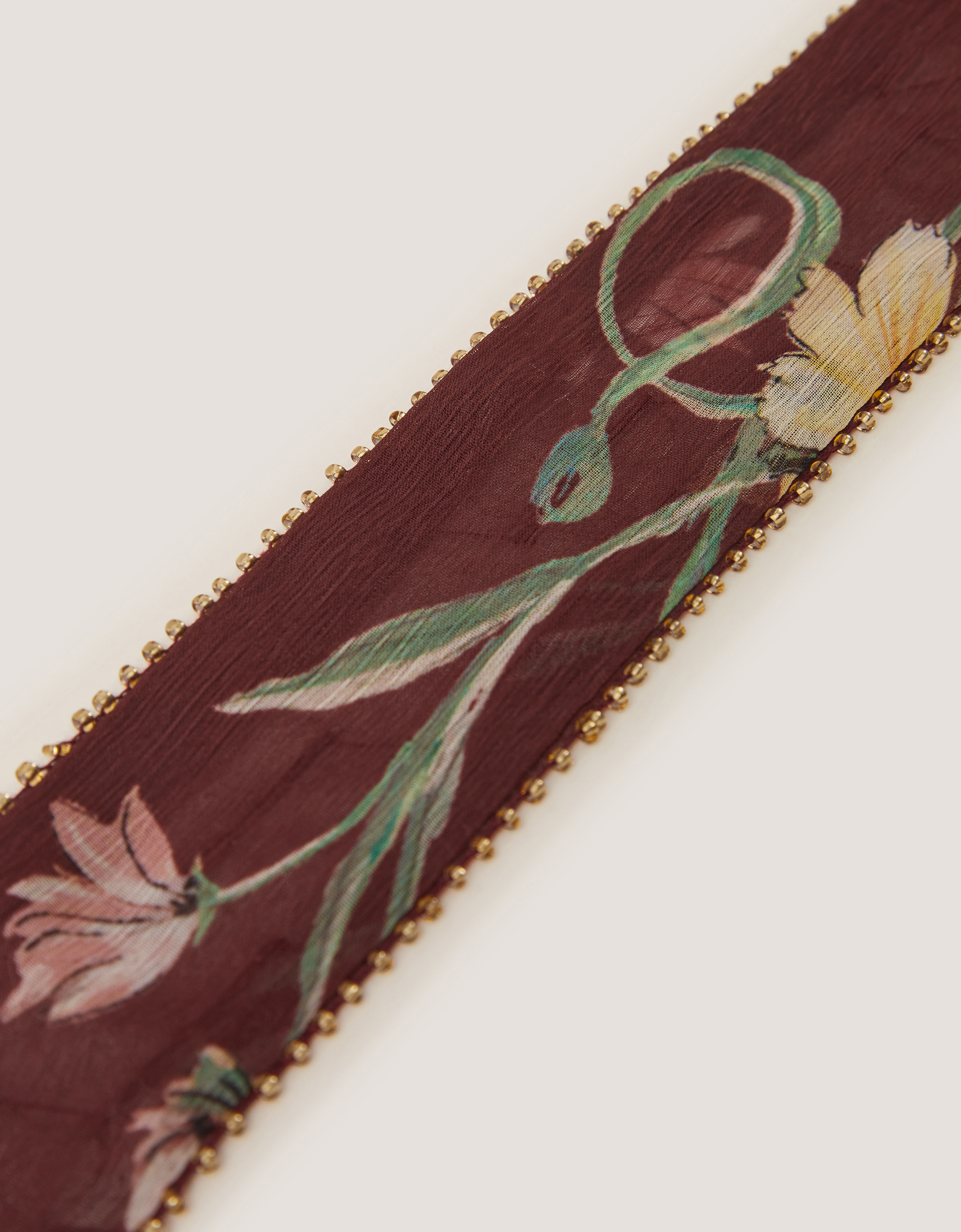 Monsoon Ida Floral Embellished Skinny Scarf, view 2