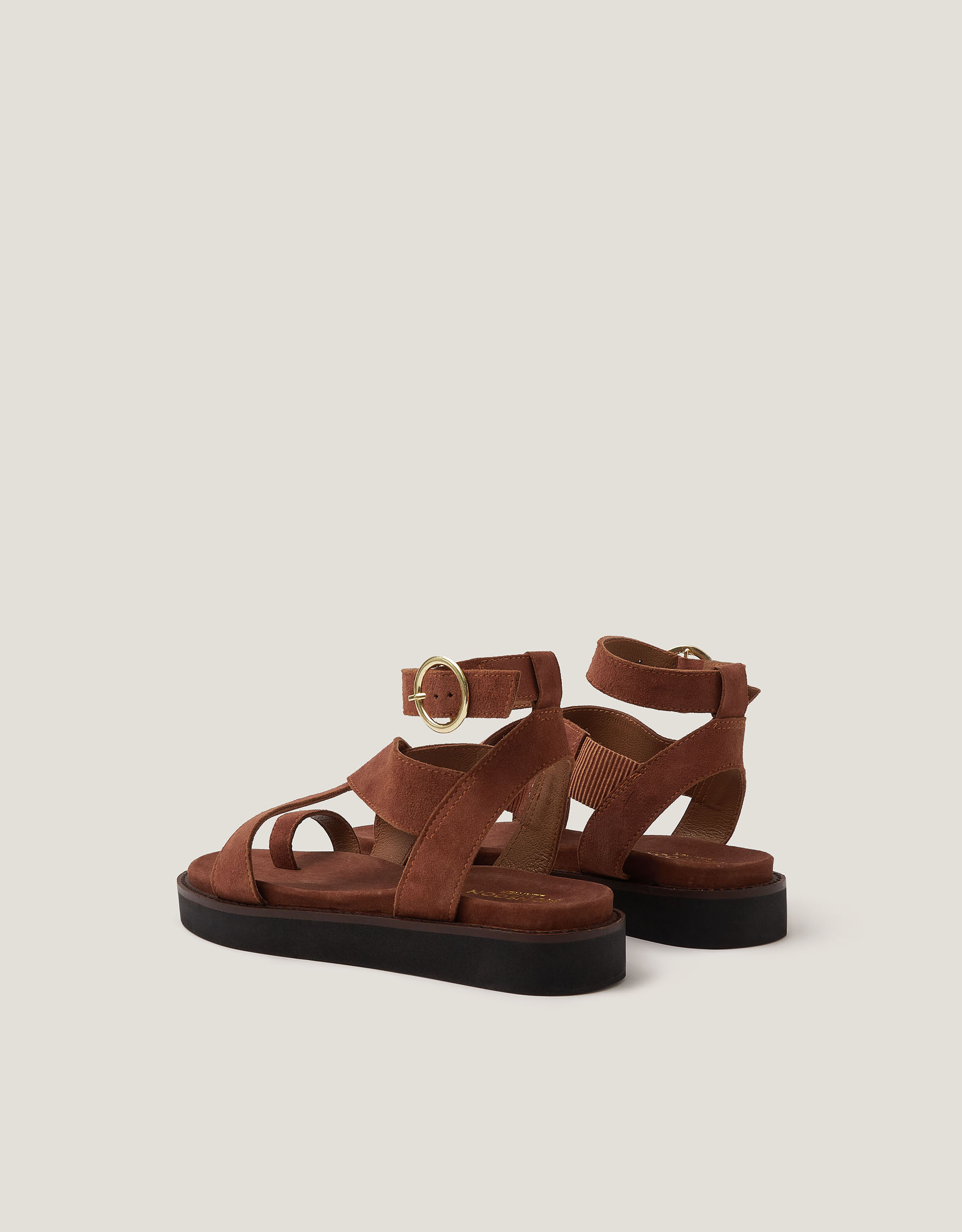 Monsoon Ivy Toe Strap Crossover Suede Sandals, view 3
