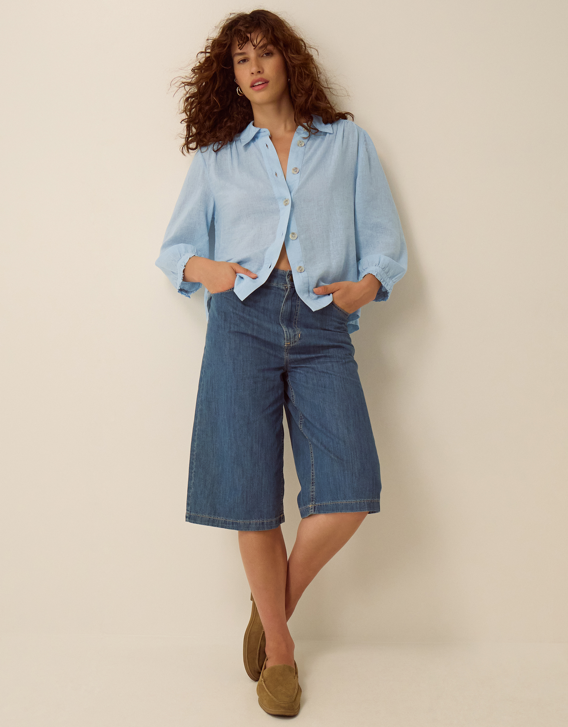 Monsoon Emily Linen Blend Shirt, view 4