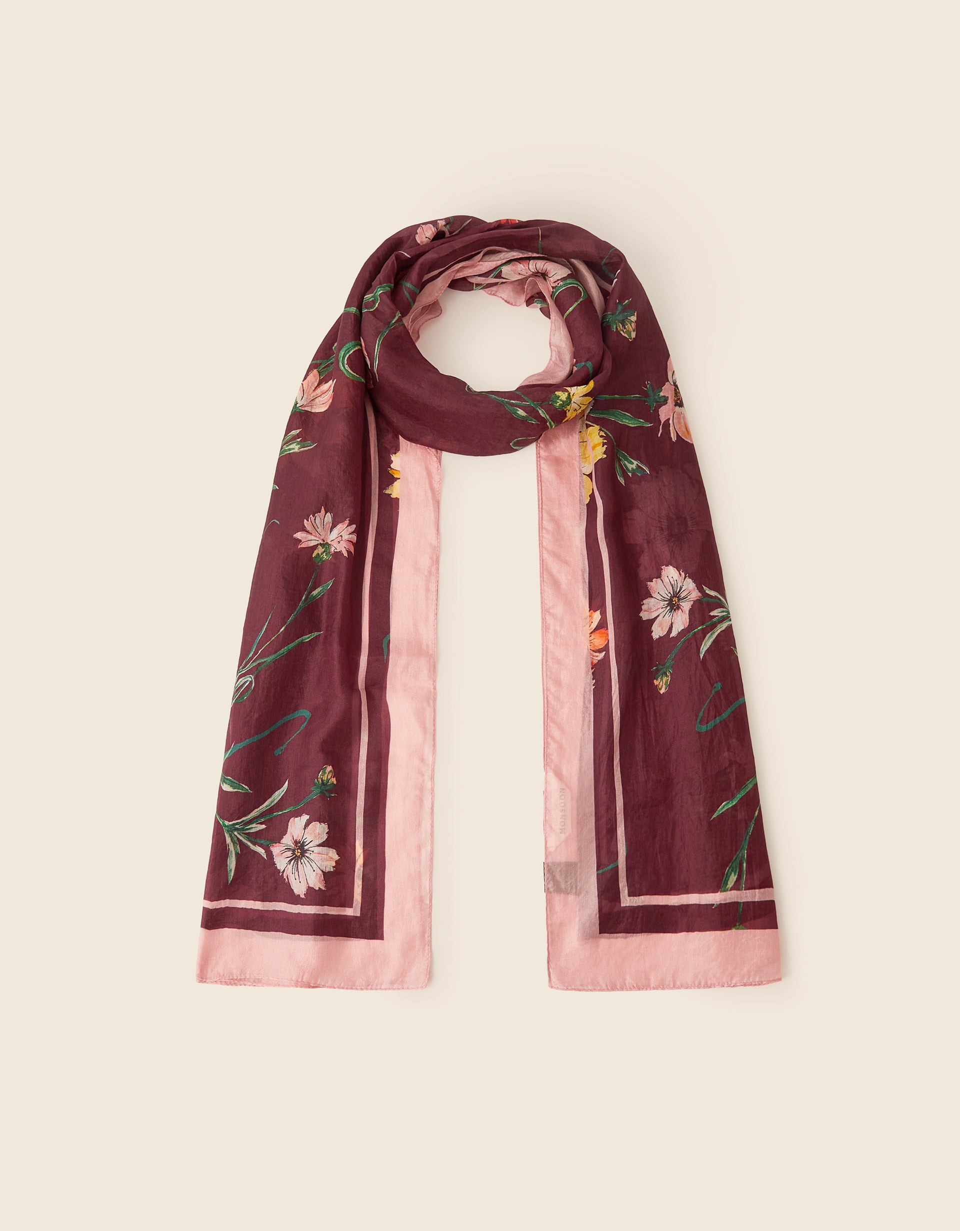 Monsoon Miley Floral Print Silk Scarf