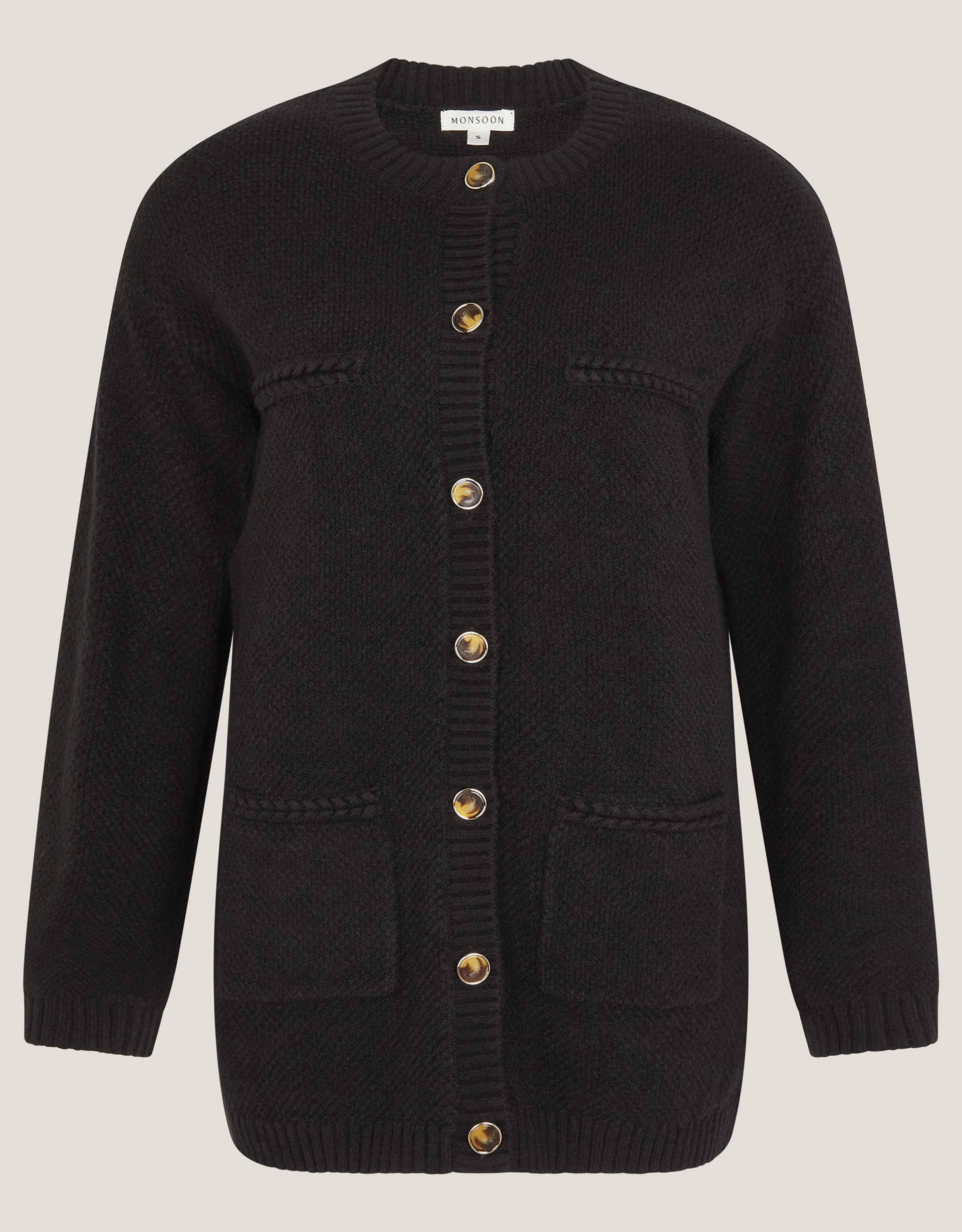 Monsoon Bella Braid Pocket Cardigan, view 5