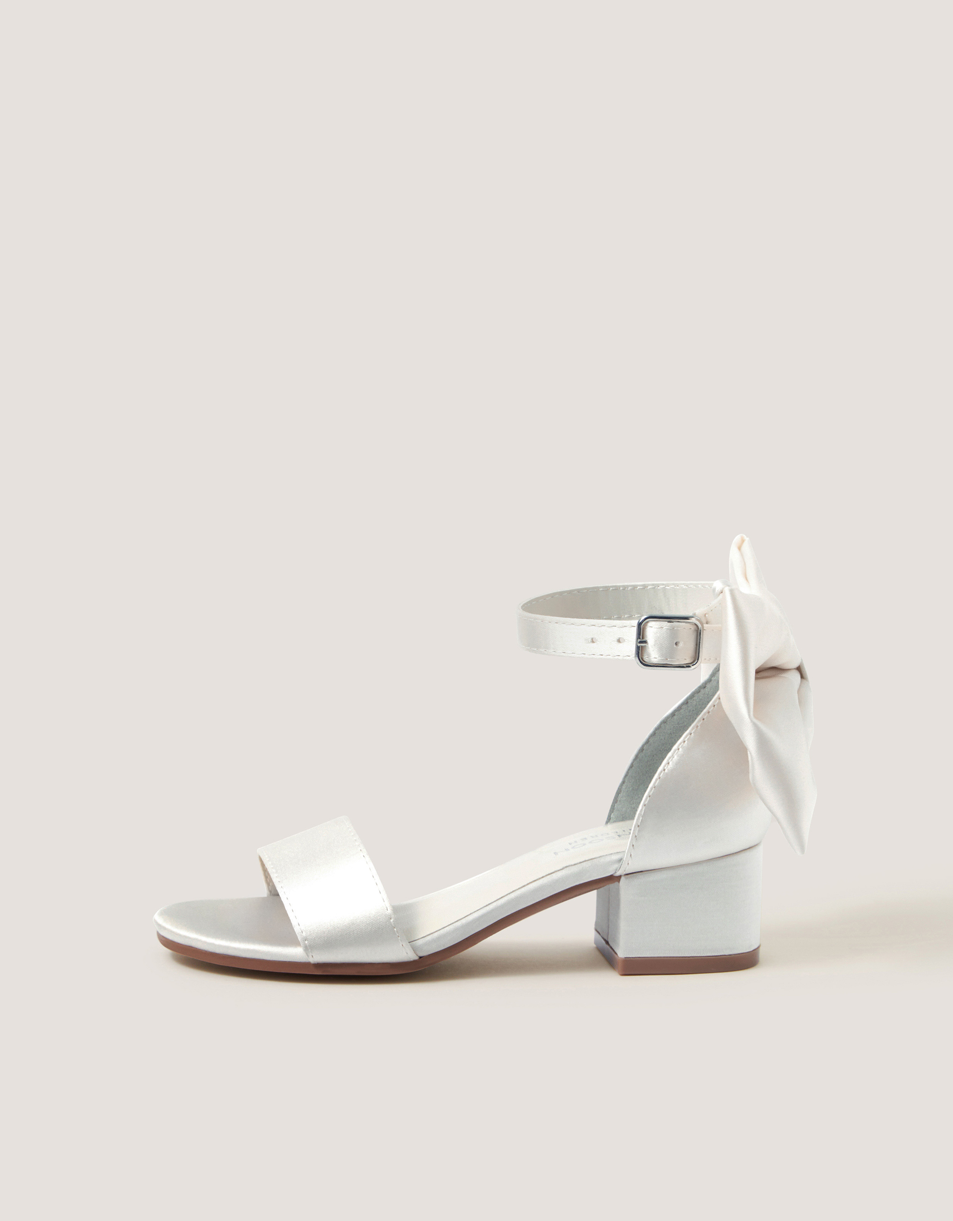 Monsoon Open-Toe Bow Heels in Ivory, view 2