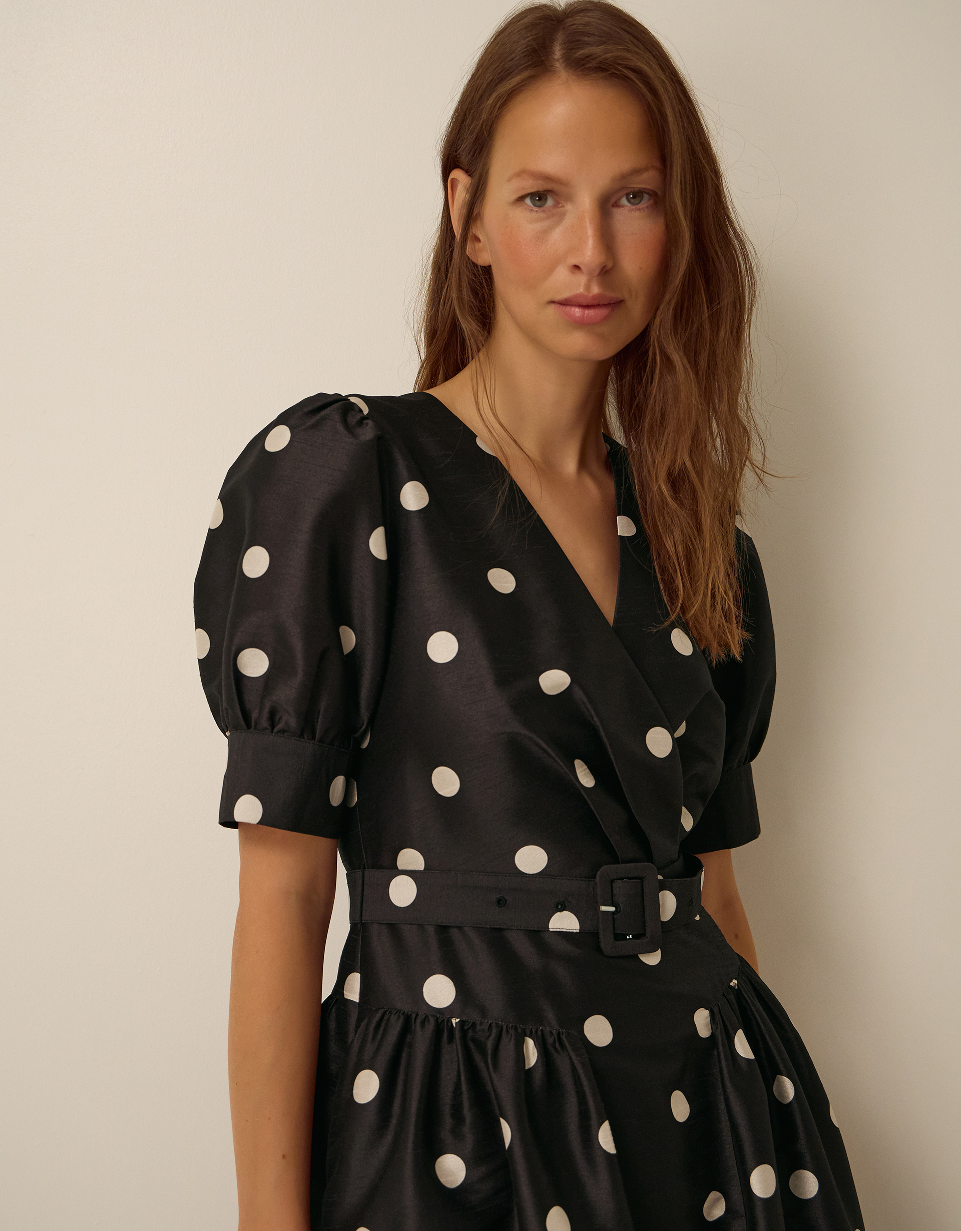 Monsoon Amara Polka Dot Belted Midi Dress, view 4