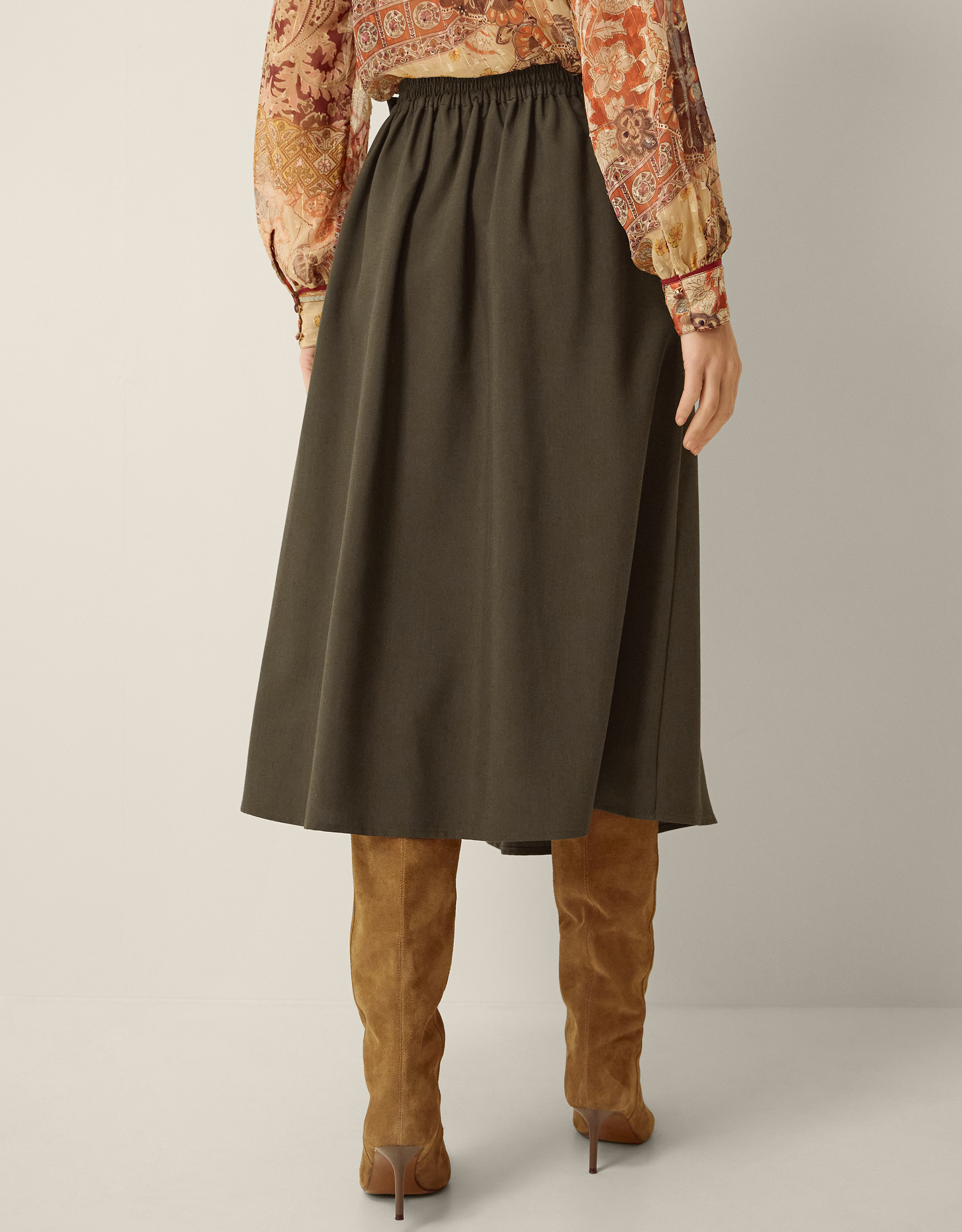 Monsoon Jillian Kilt Midi Skirt, view 4