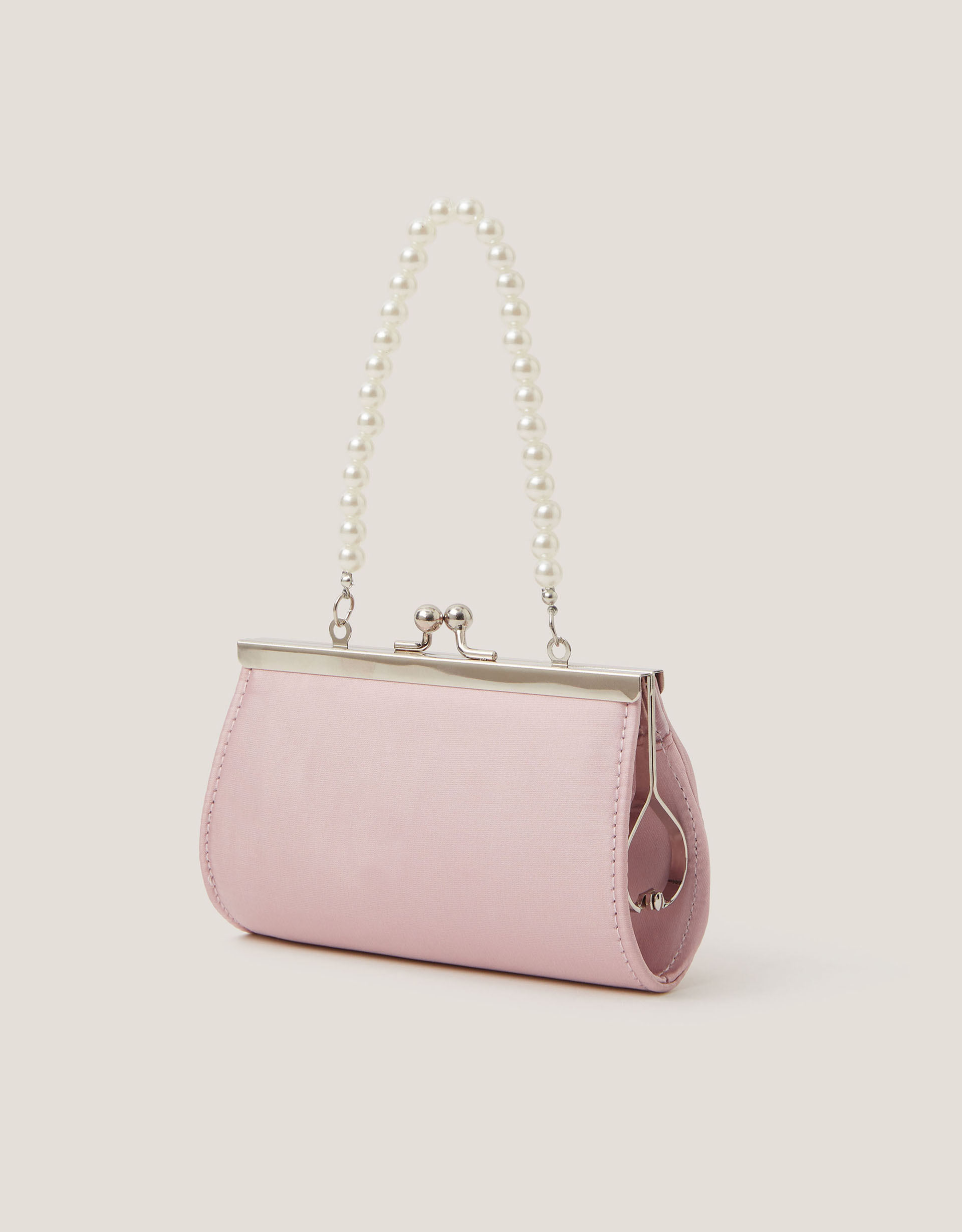 Monsoon Satin Rose Bow Mini Bag in Pink, view 2