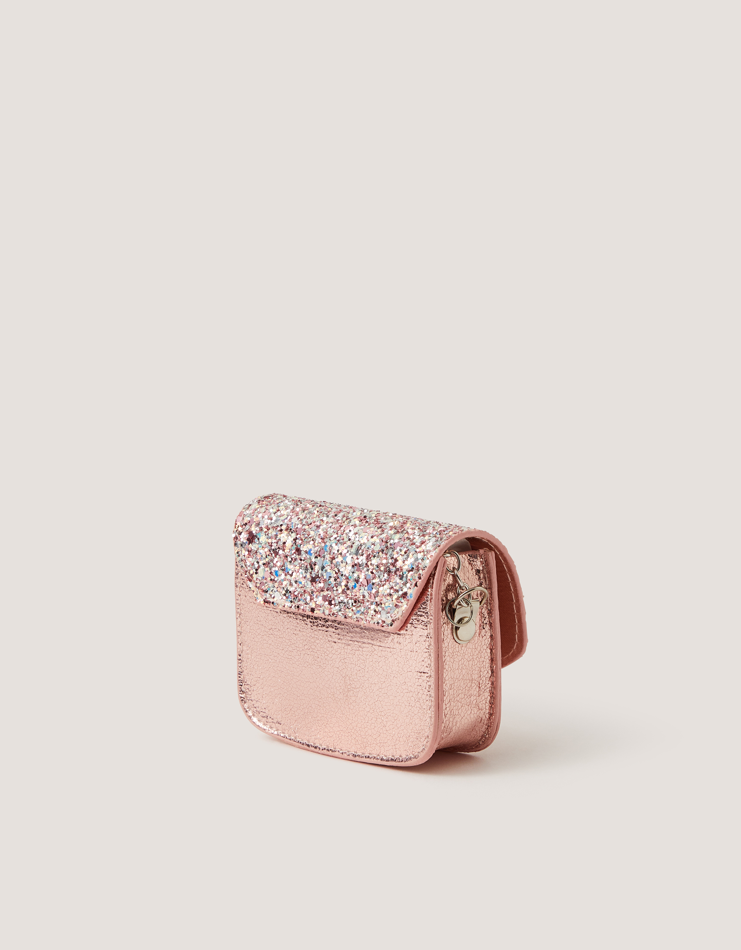 Monsoon Glitter Bow Bag & Hair Clips Set in Pink, view 2
