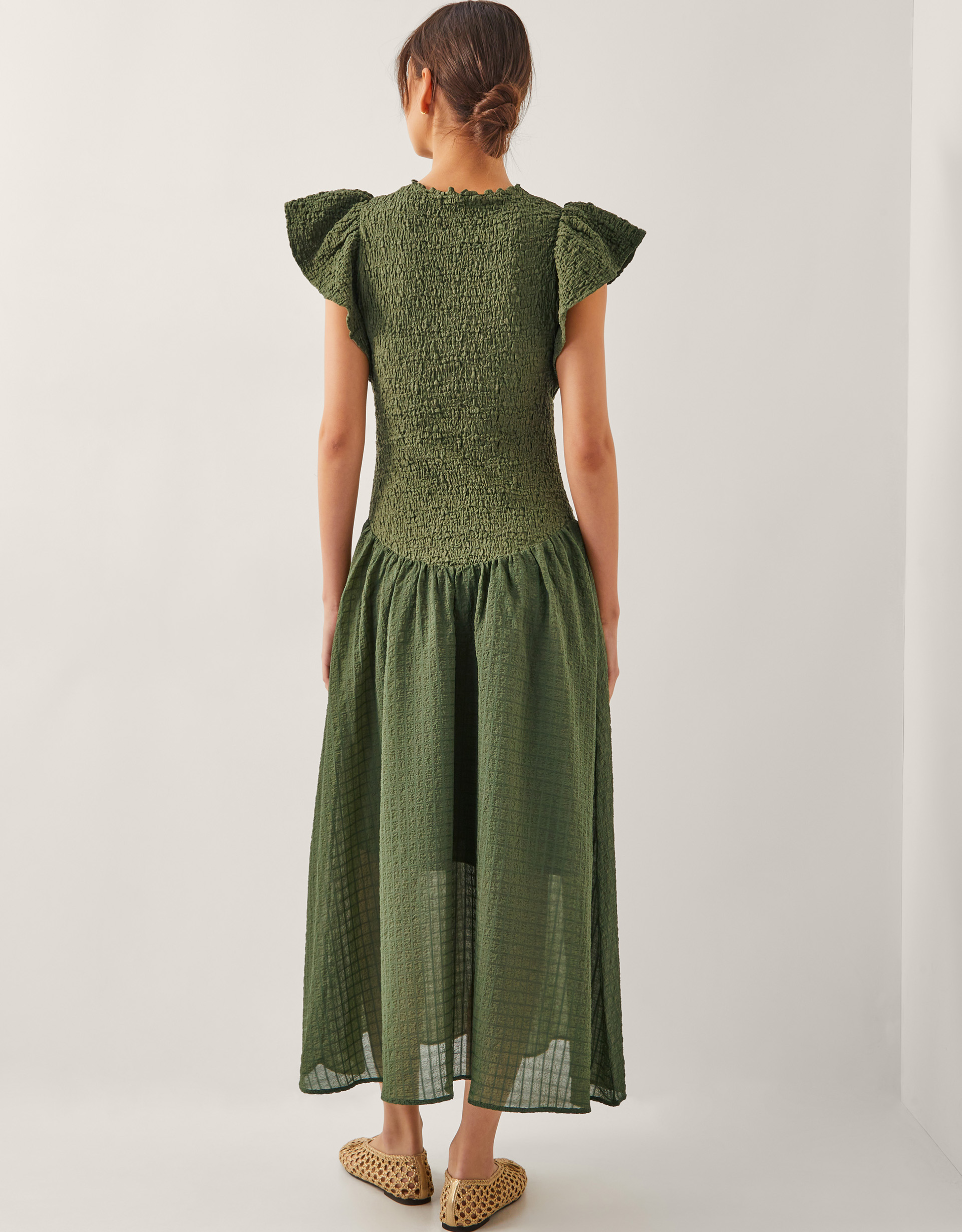 Monsoon Dee Drop Waist Midi Dress, view 3