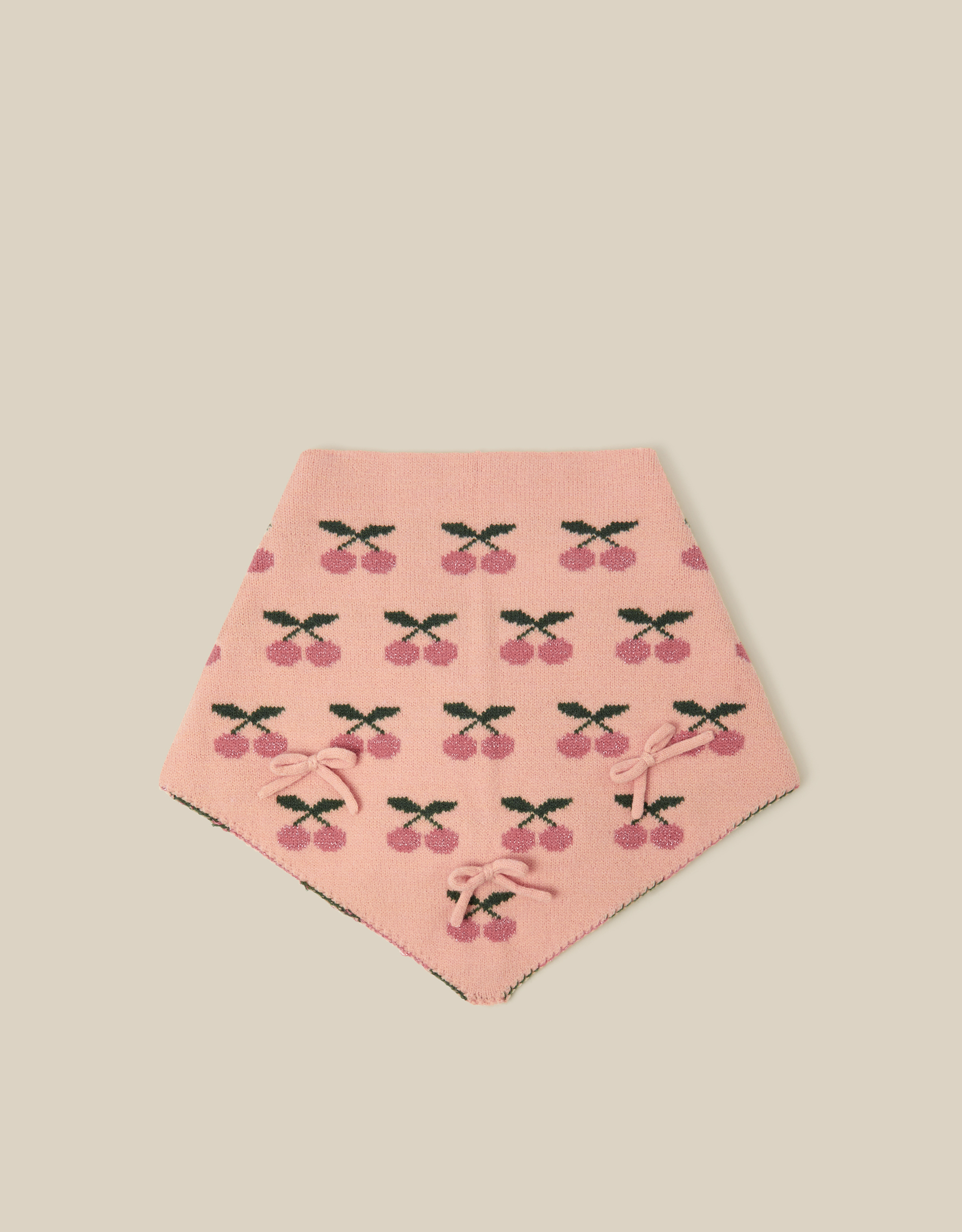 Monsoon Cherry Knitted Triangle Scarf, view 2
