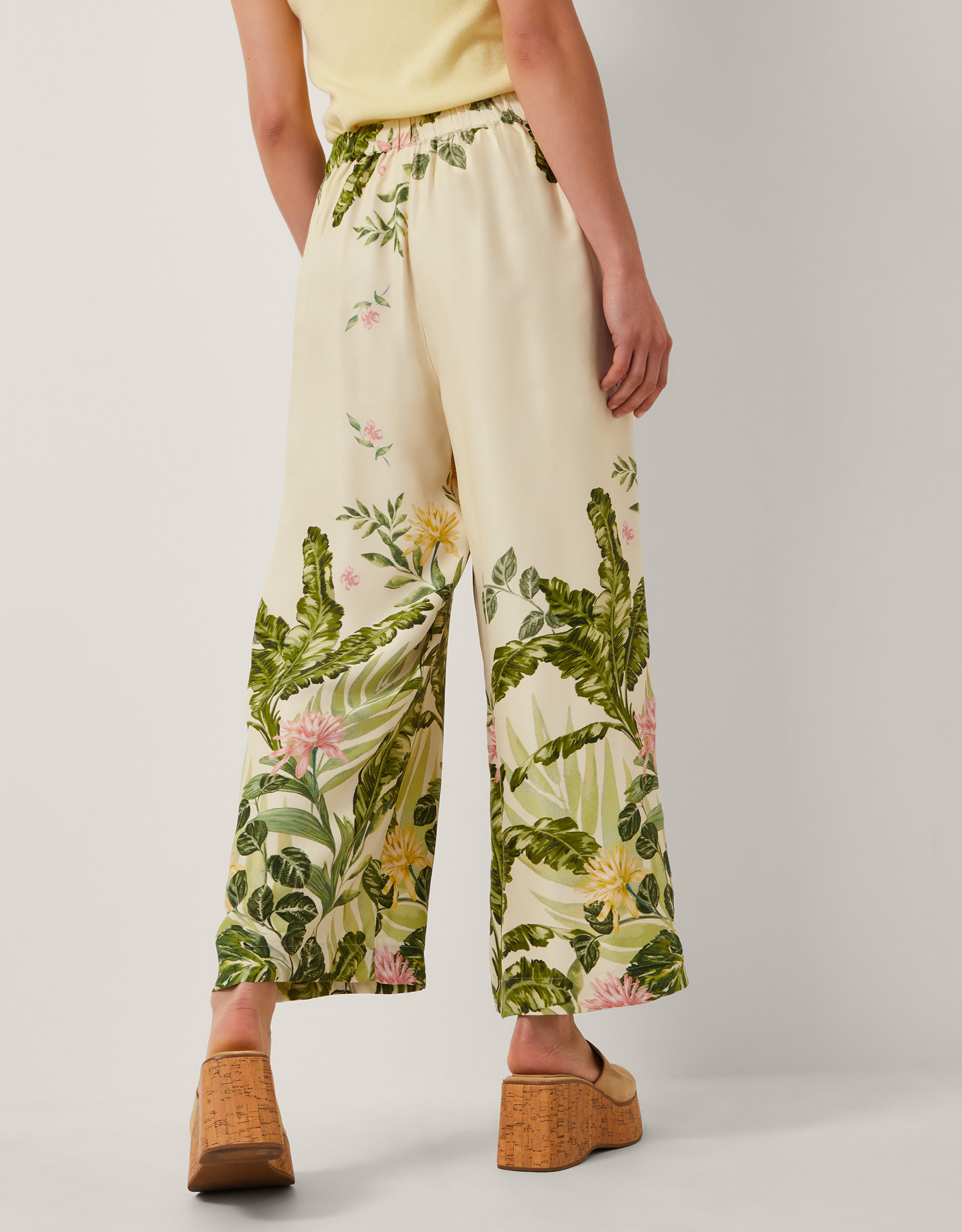 Monsoon Fleur Floral Wide Leg Trousers, view 3