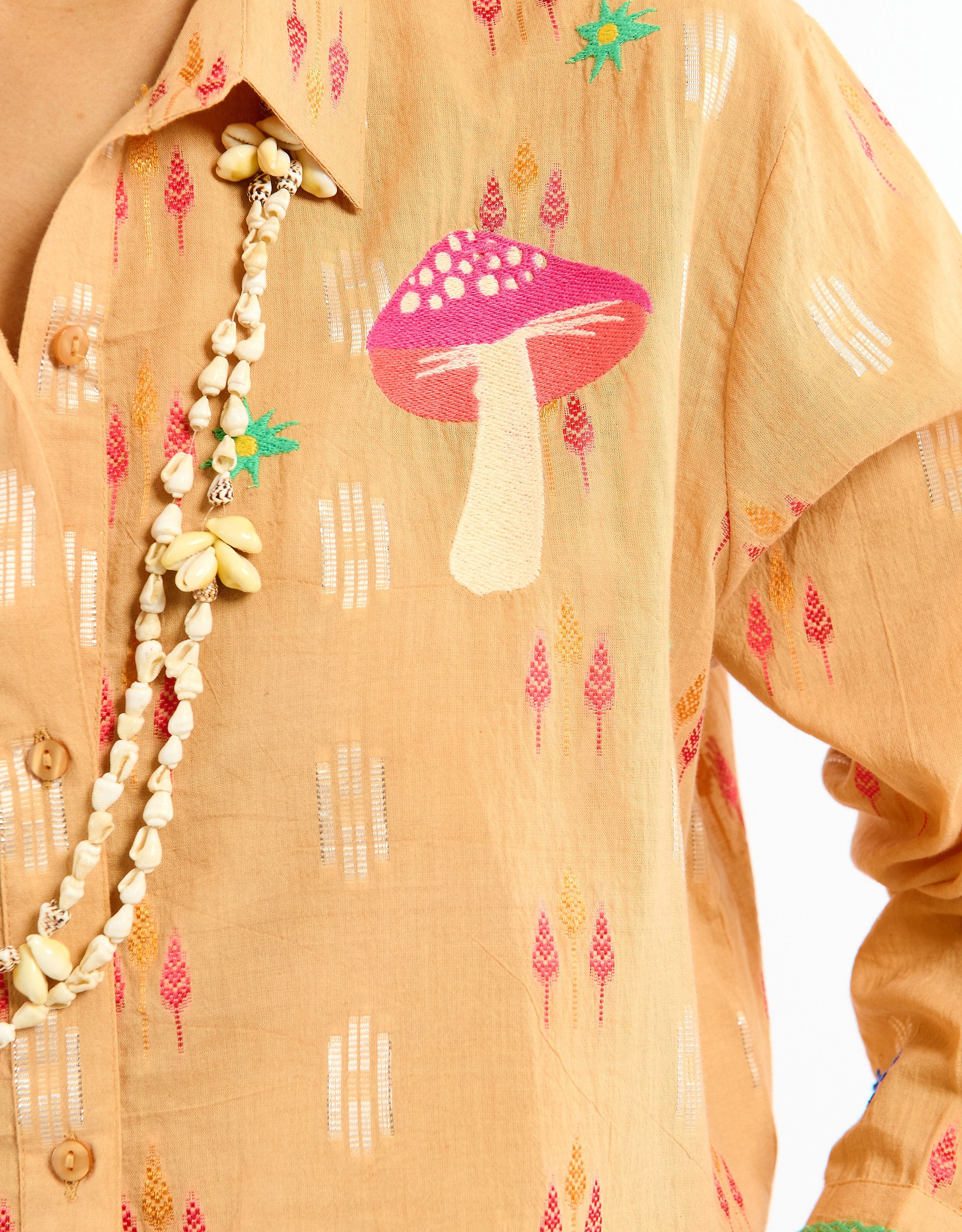 Monsoon Wild Charlie Jacquard Shirt in Orange, view 5