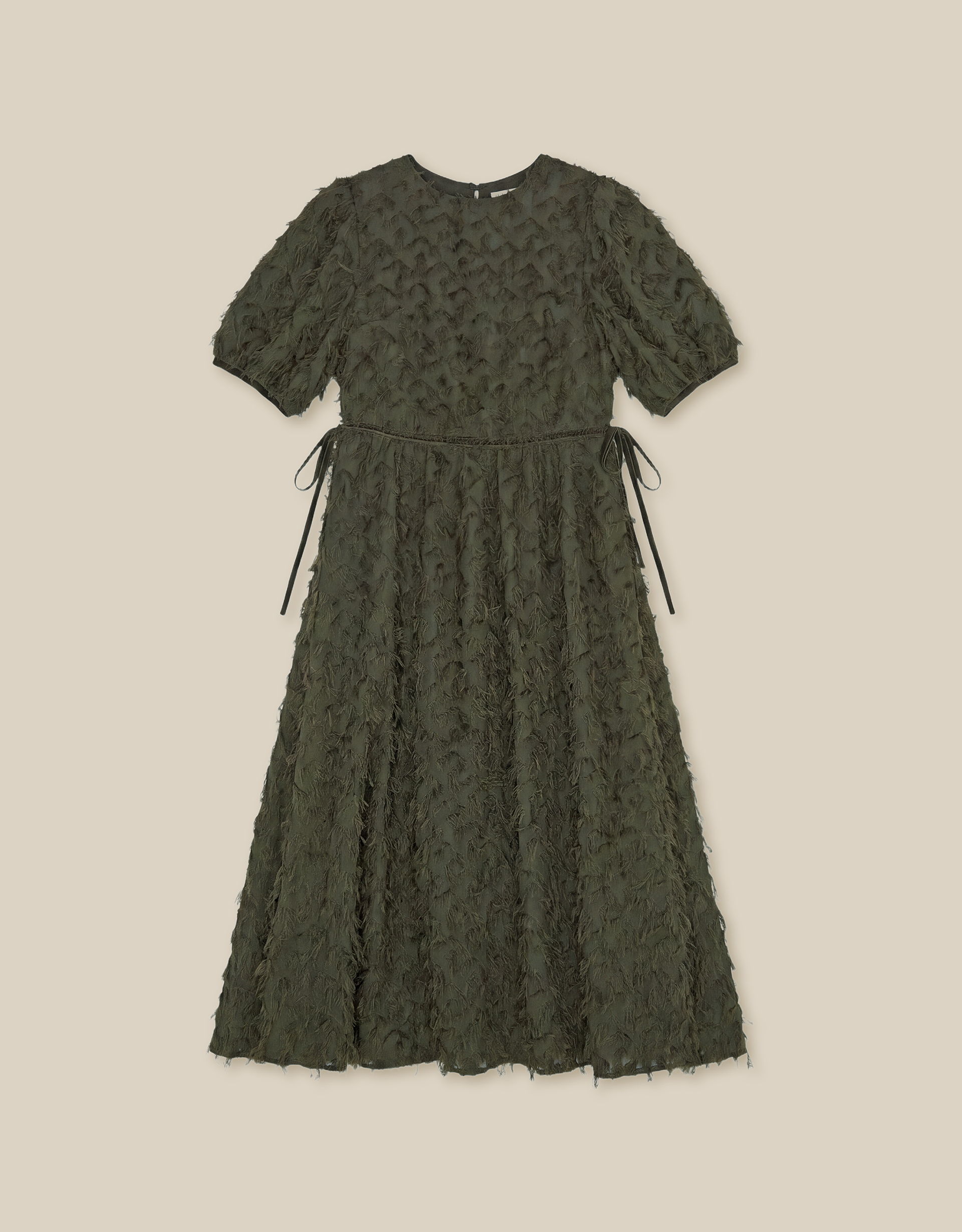 Monsoon Felicity Short Sleeve Textured Fringe Midi Dress, view 5