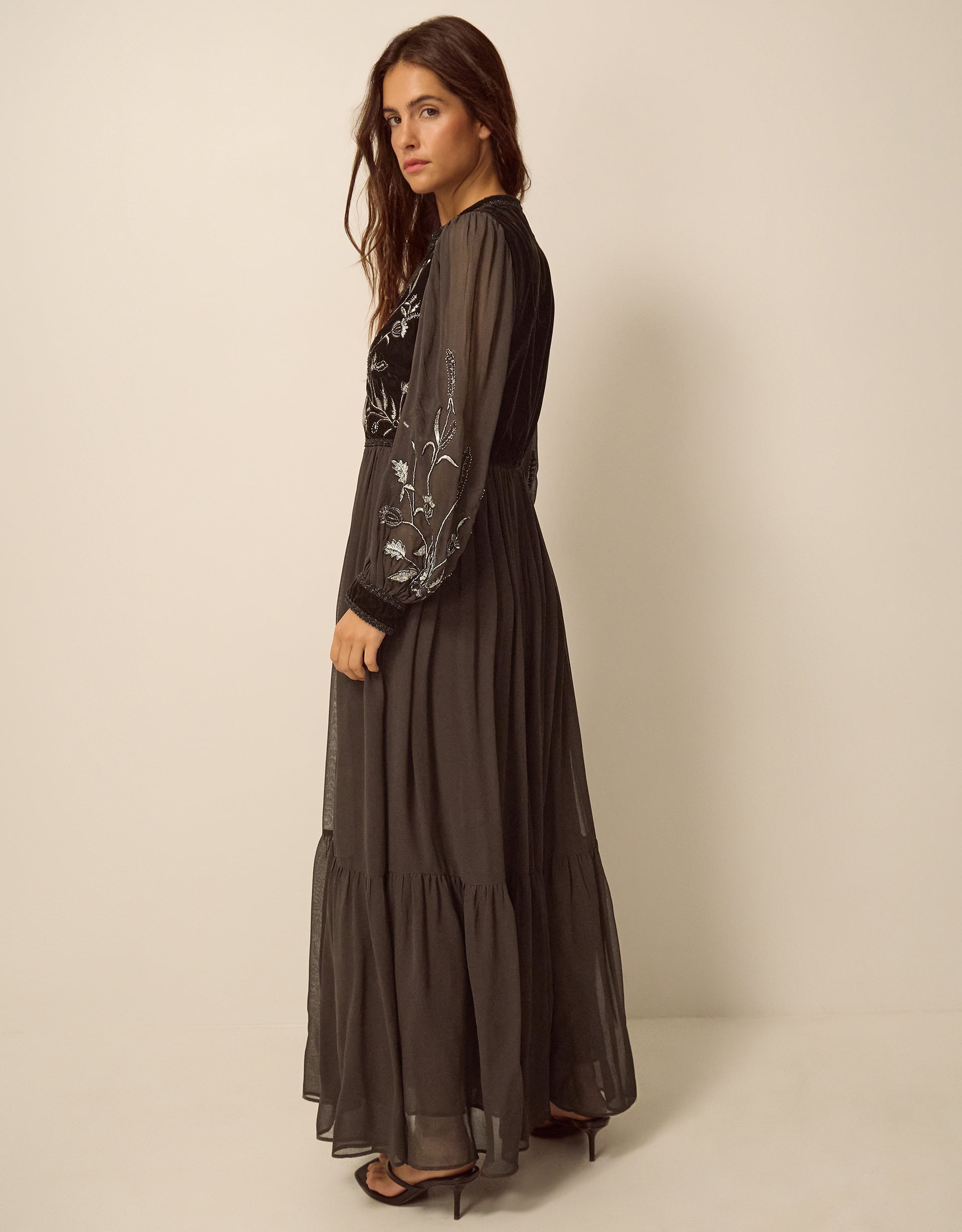 Monsoon Josephine Embellished Maxi Dress, view 3