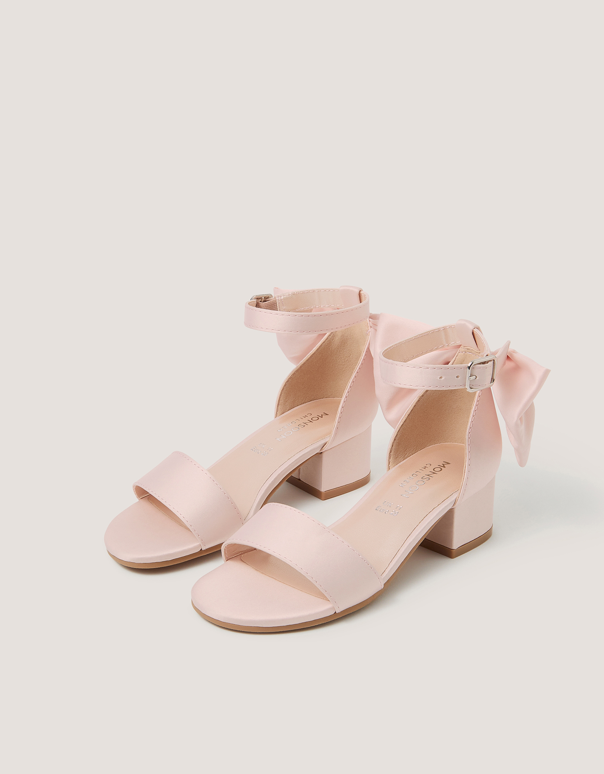 Monsoon Open-Toe Bow Heels in Pink