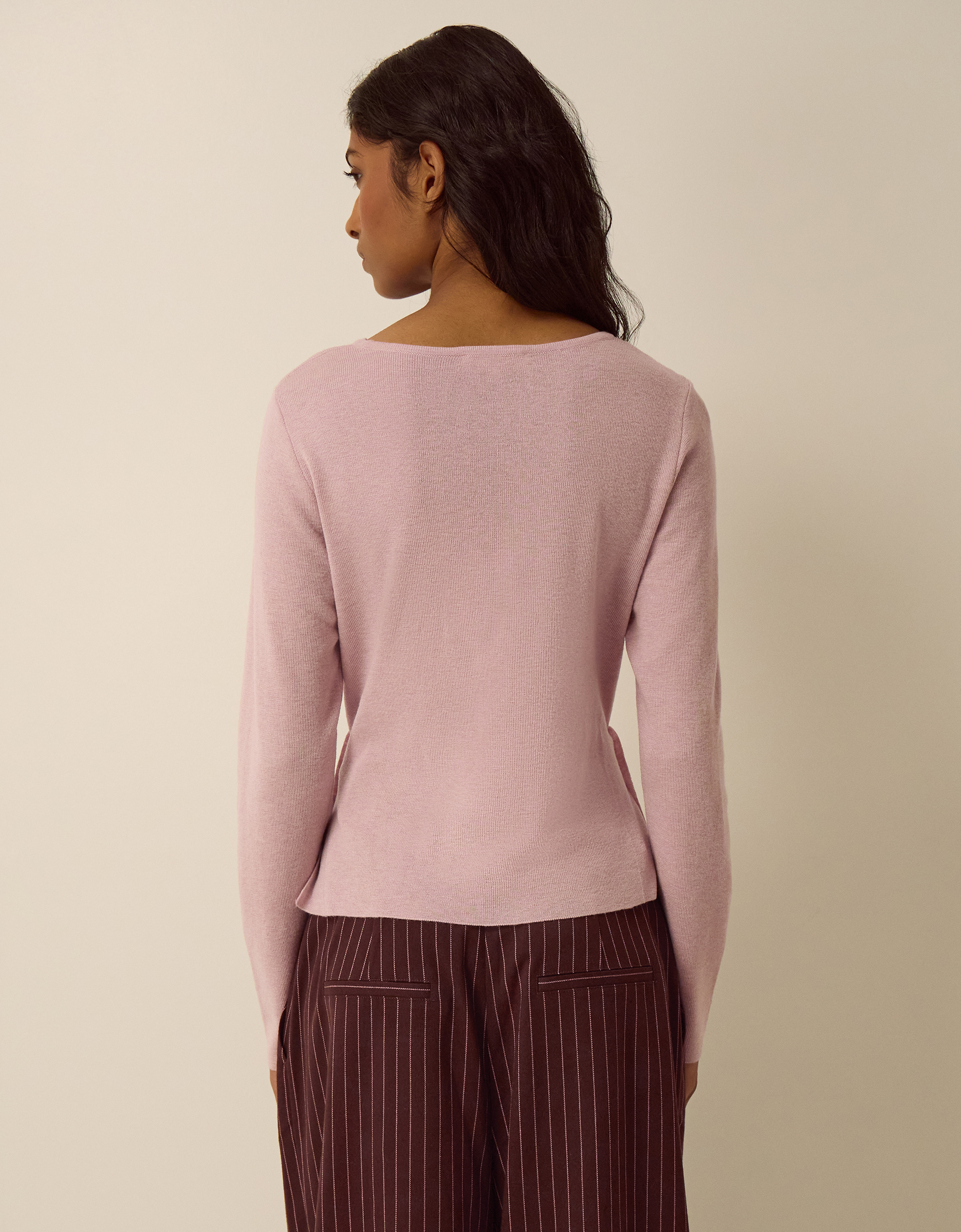 Monsoon Dora Drape Knitted Top, view 3