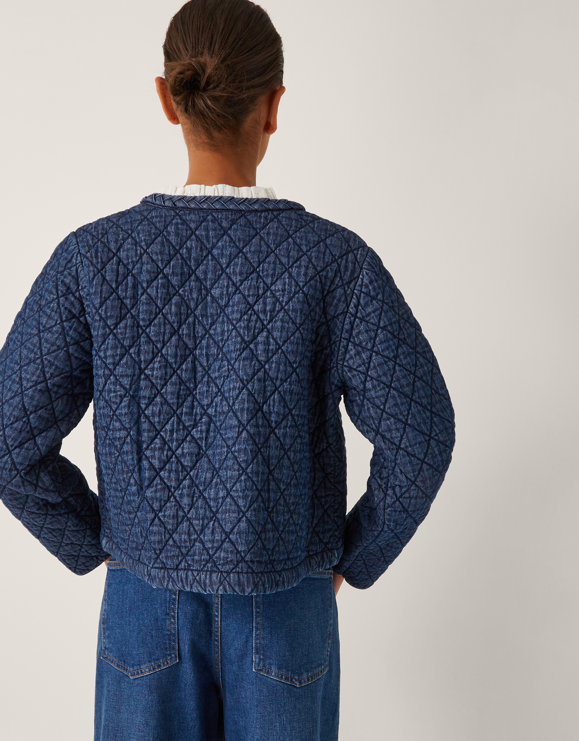 Monsoon Martha Denim Plait Jacket, view 3