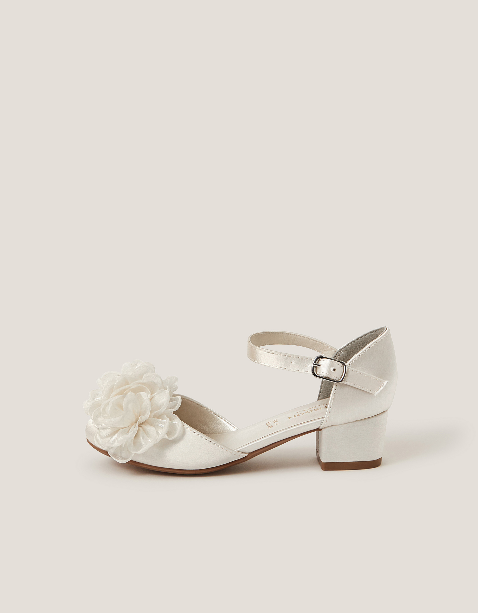 Monsoon Closed-Toe Corsage Satin Heels, view 3