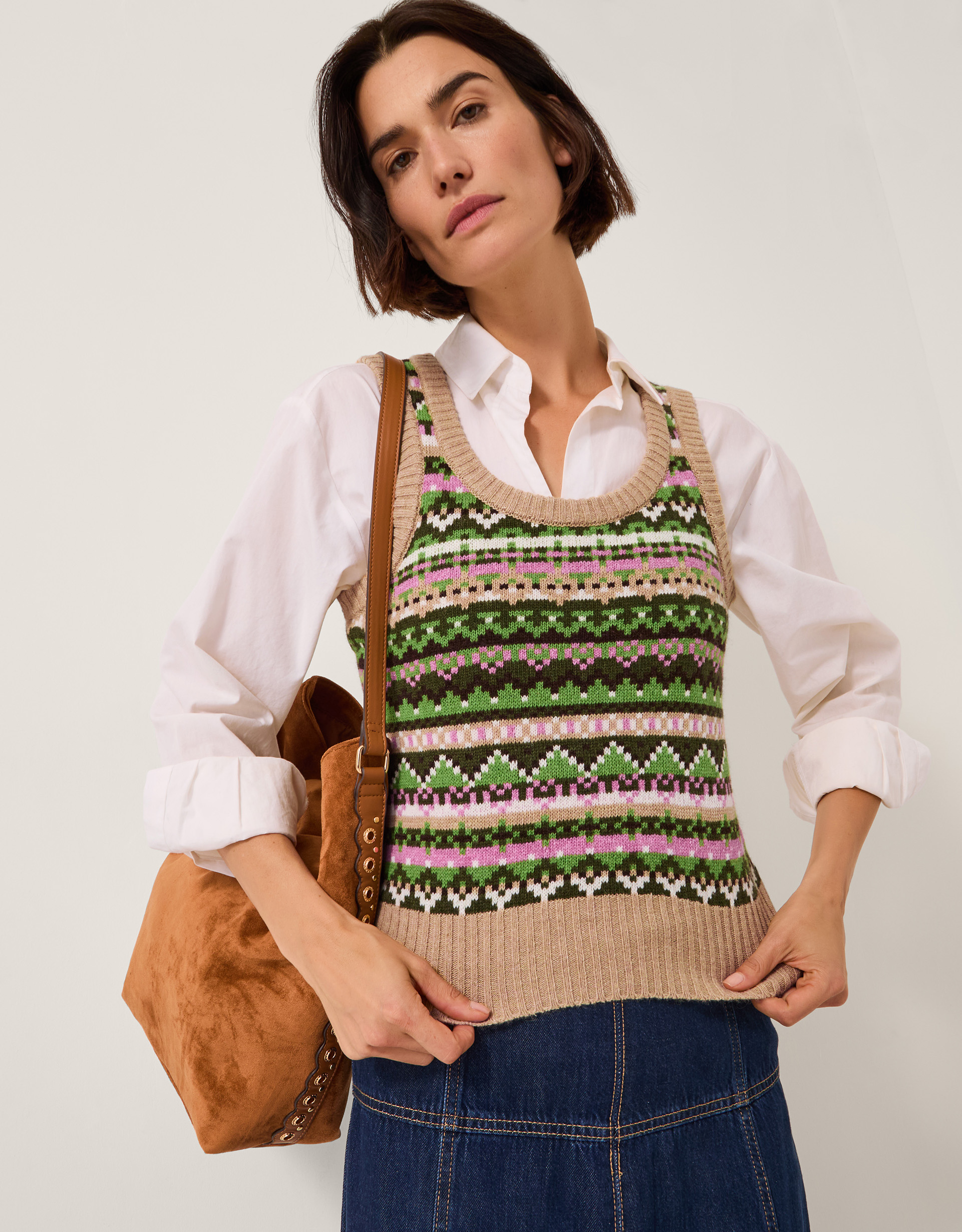 Monsoon Fira Fair Isle Knitted Tank Top