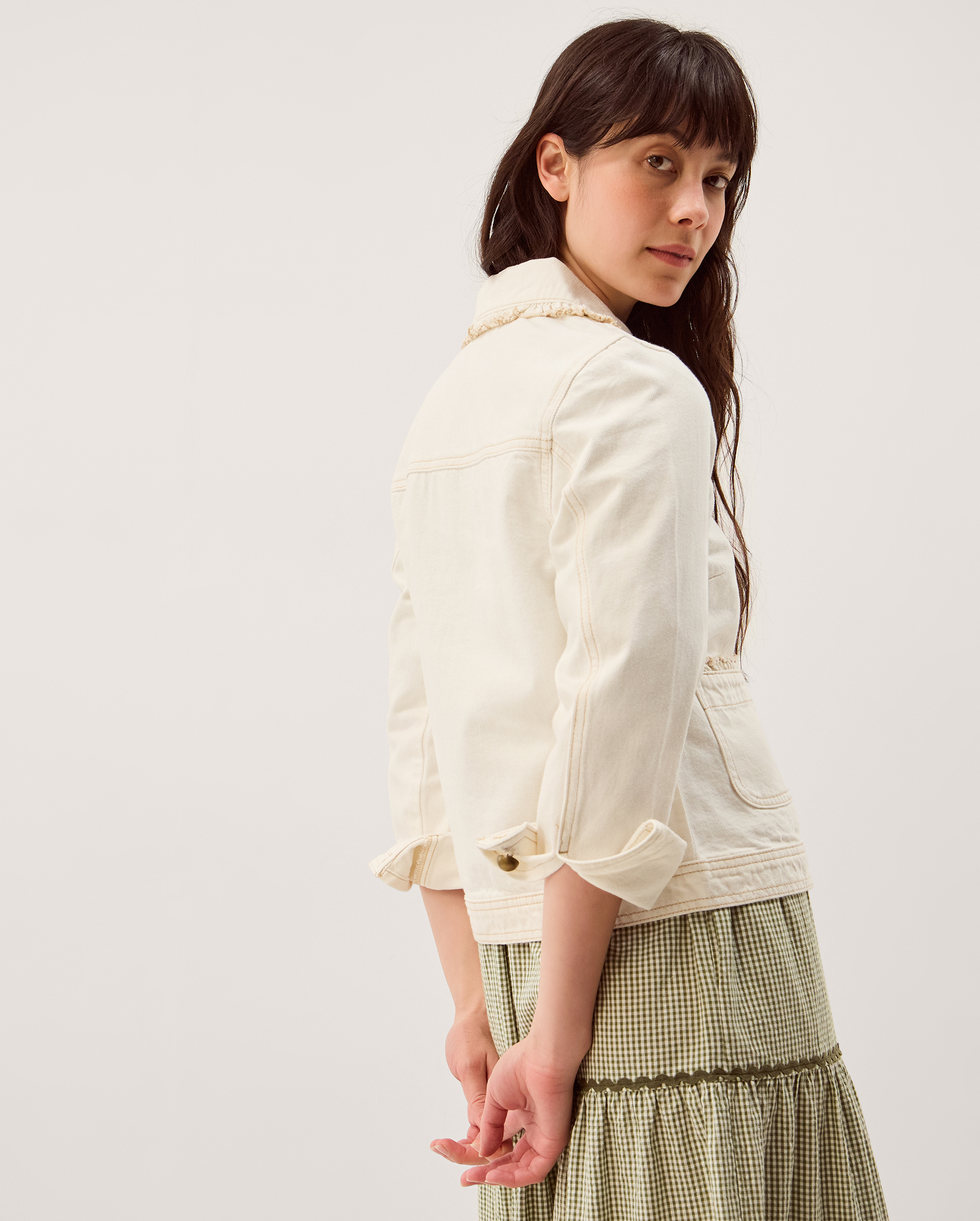Monsoon Sadie Frill Denim Jacket, view 4
