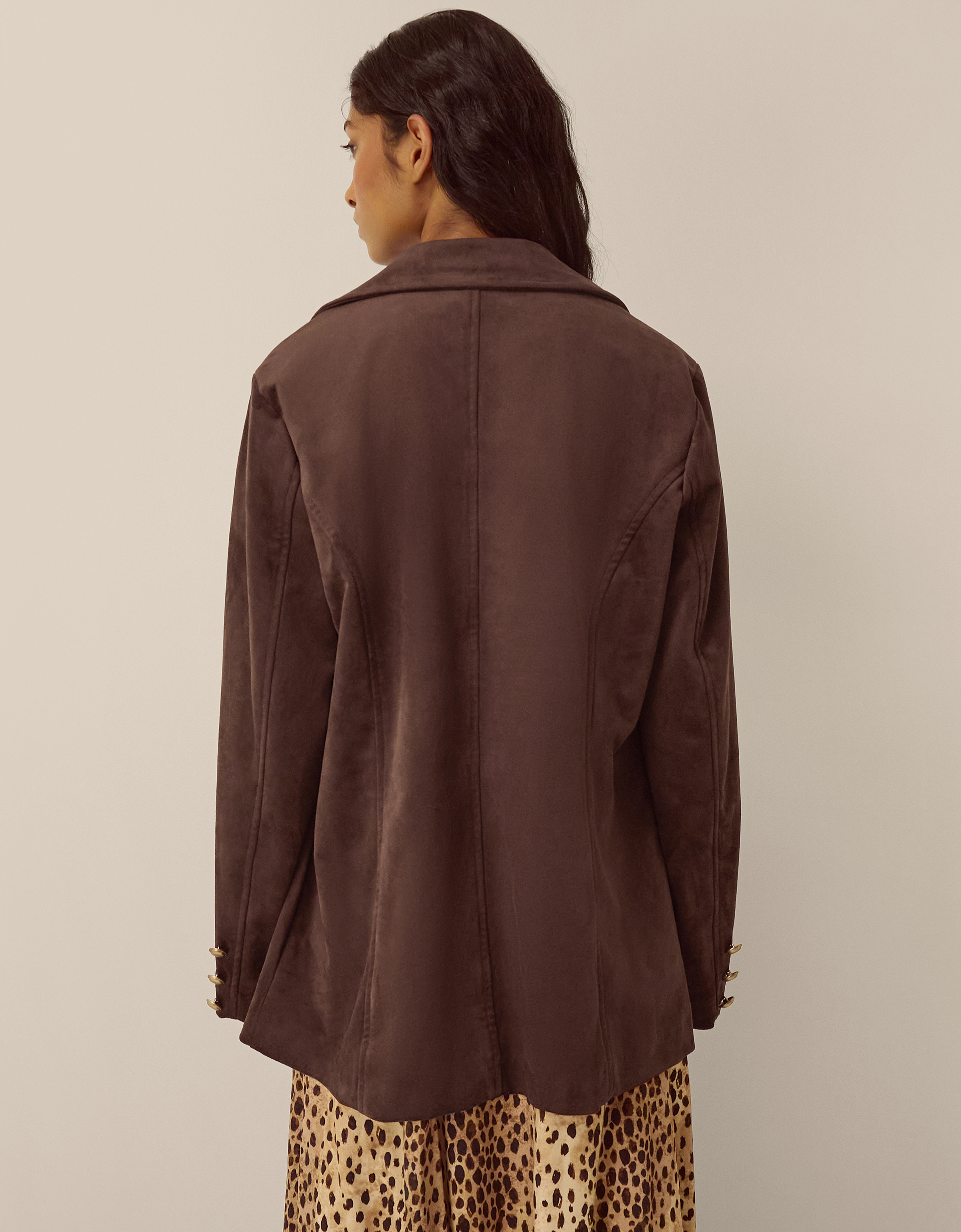 Monsoon Eva Faux Suede Longline Jacket, view 3