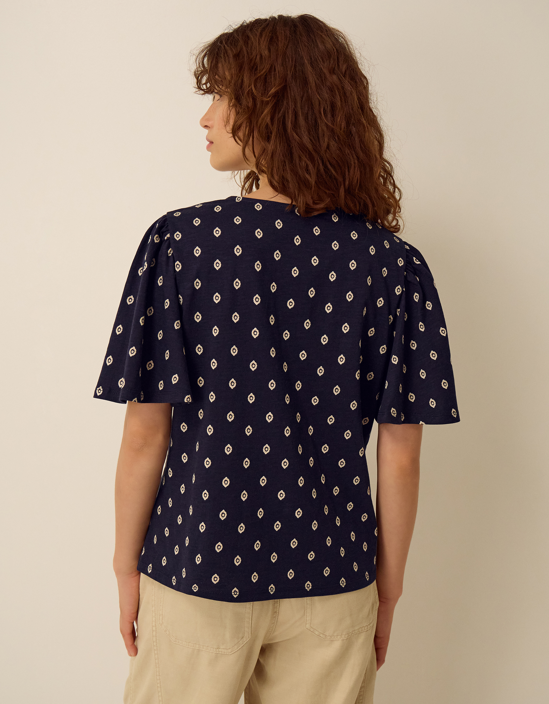 Monsoon Janey Printed Jersey Top, view 3