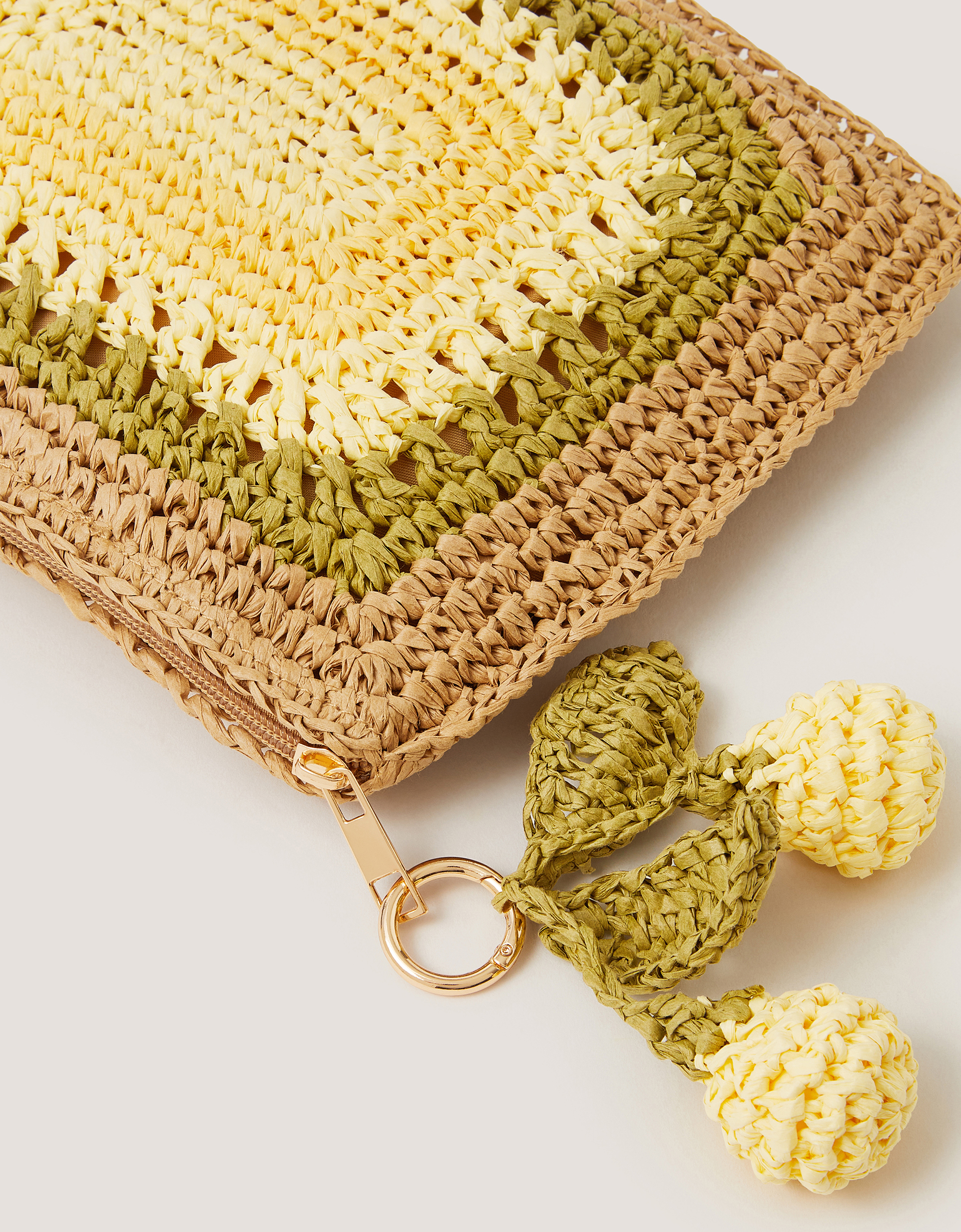 Monsoon Darla Lemon Crochet Pouch, view 2