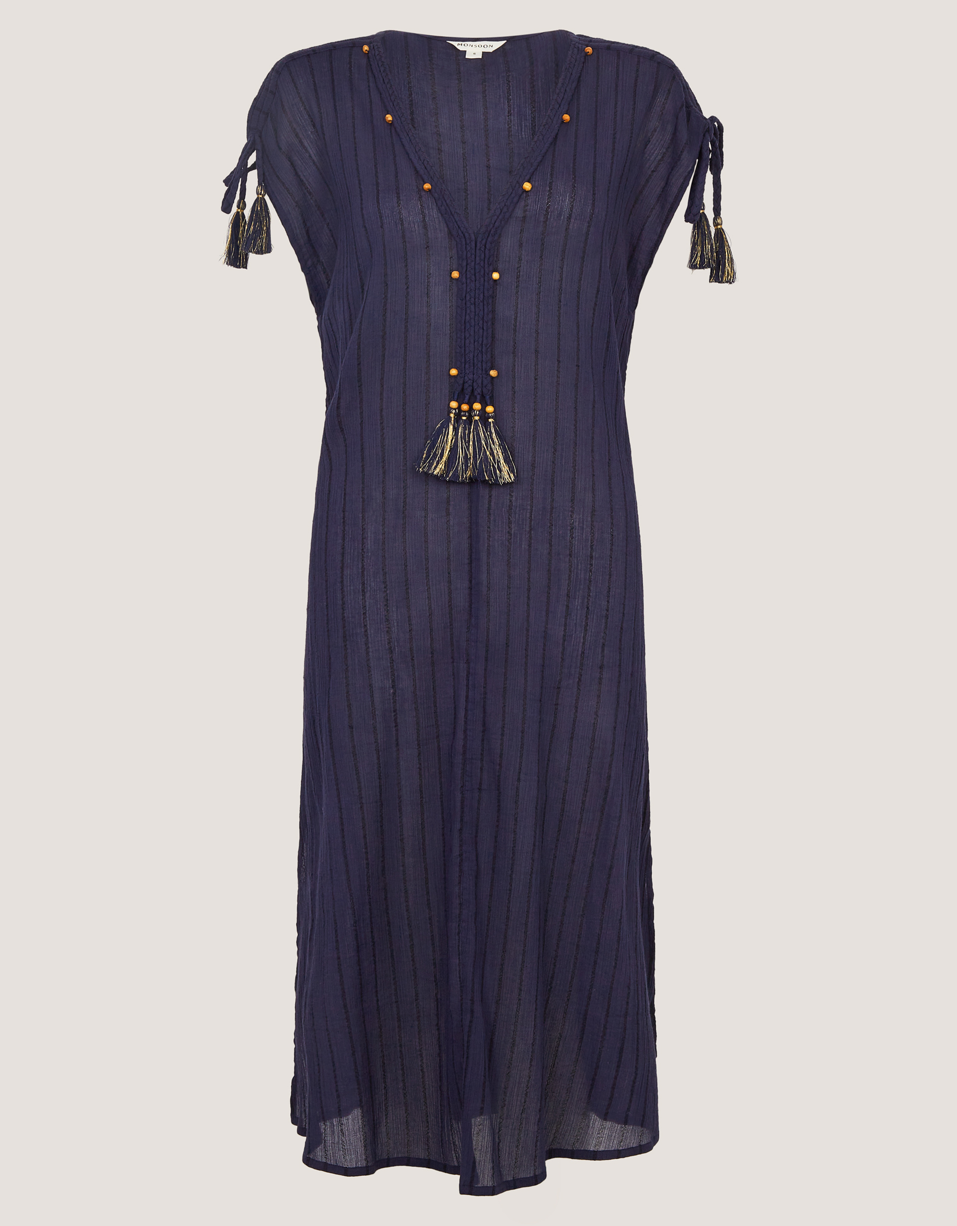 Monsoon Mia Tassel Stripe Midi Kaftan, view 5
