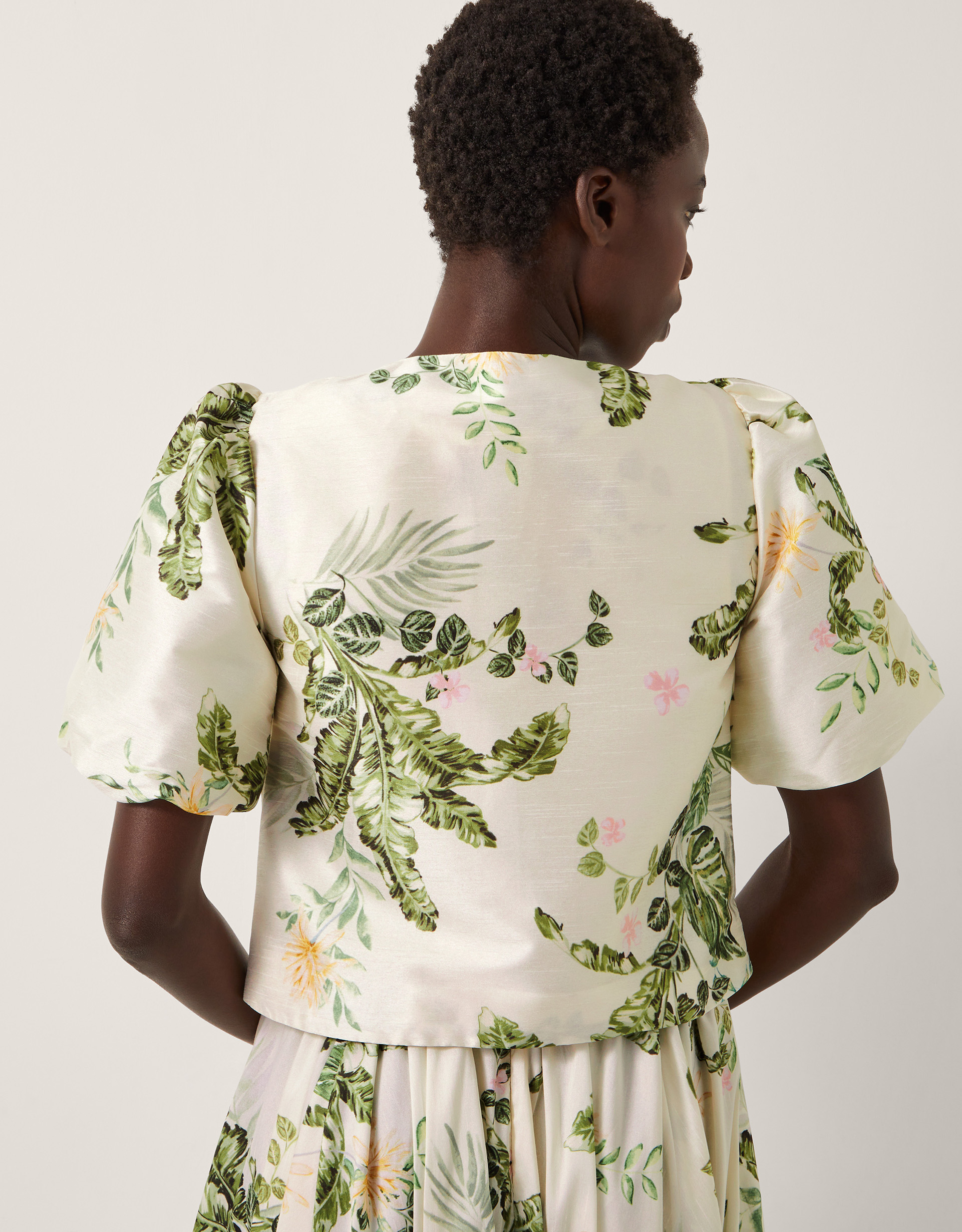 Monsoon Anne Floral Puff Sleeve Jacket, view 3