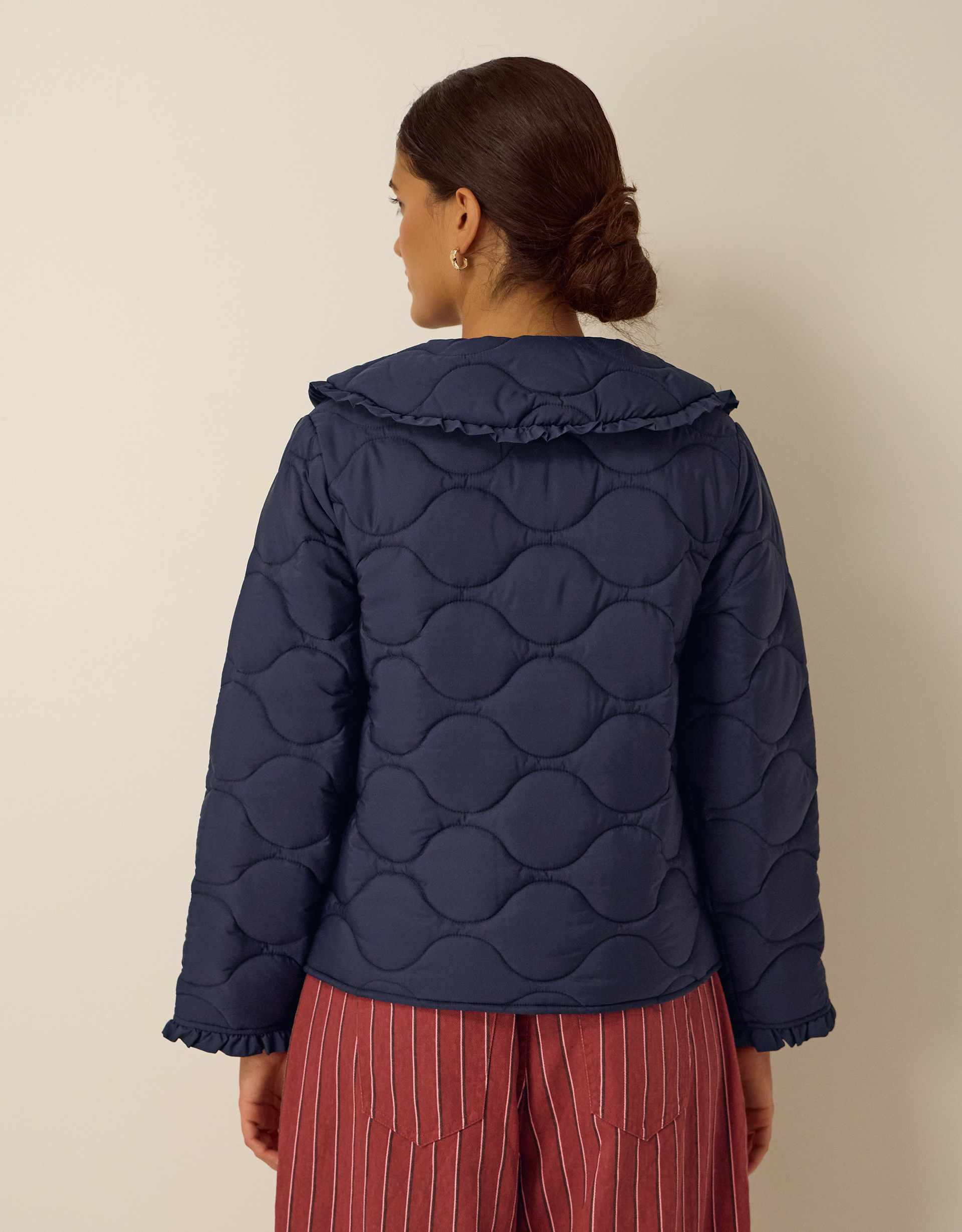 Monsoon Jade Collar Quilted Jacket, view 3