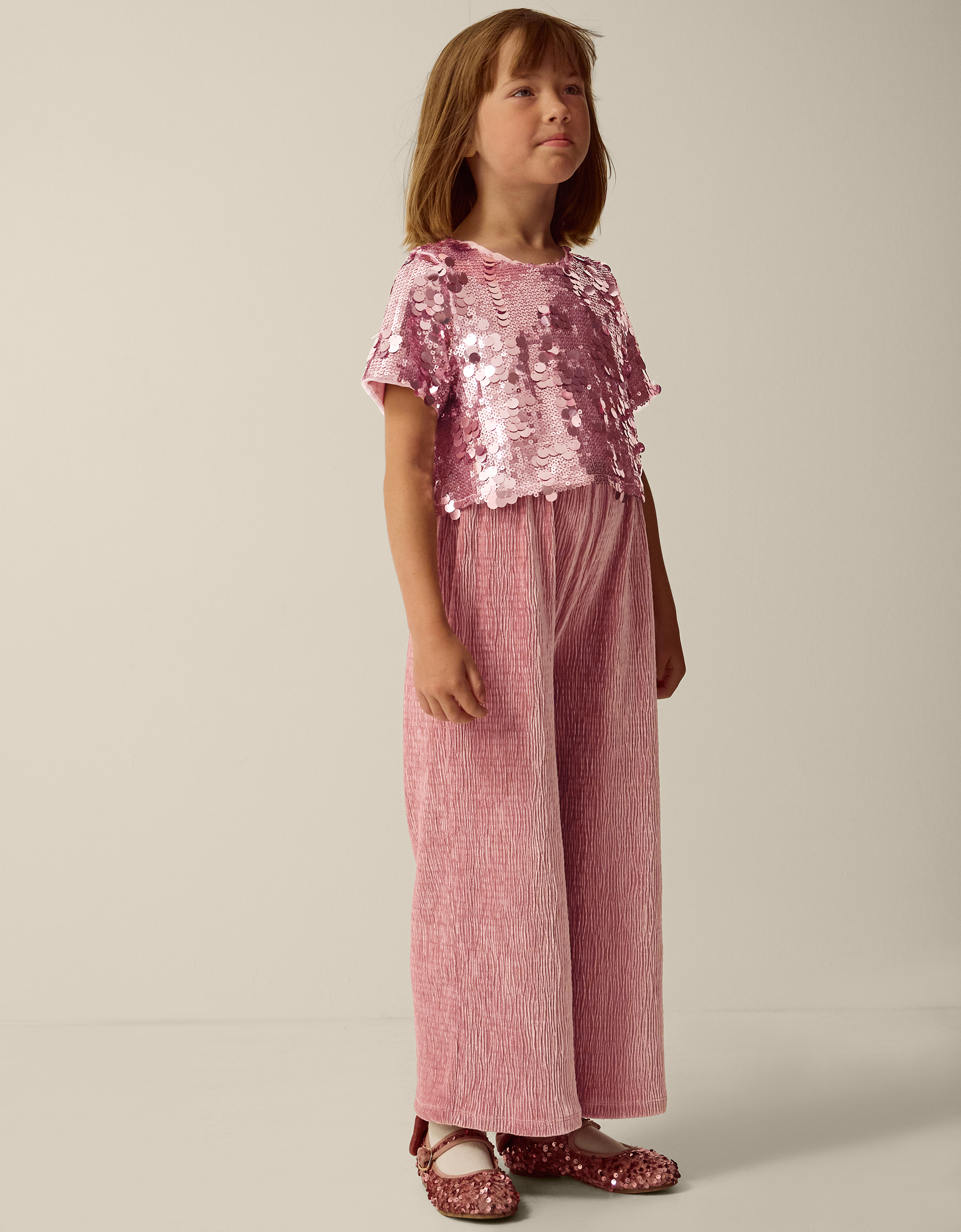 Eira Sequin Velvet Jumpsuit Pink