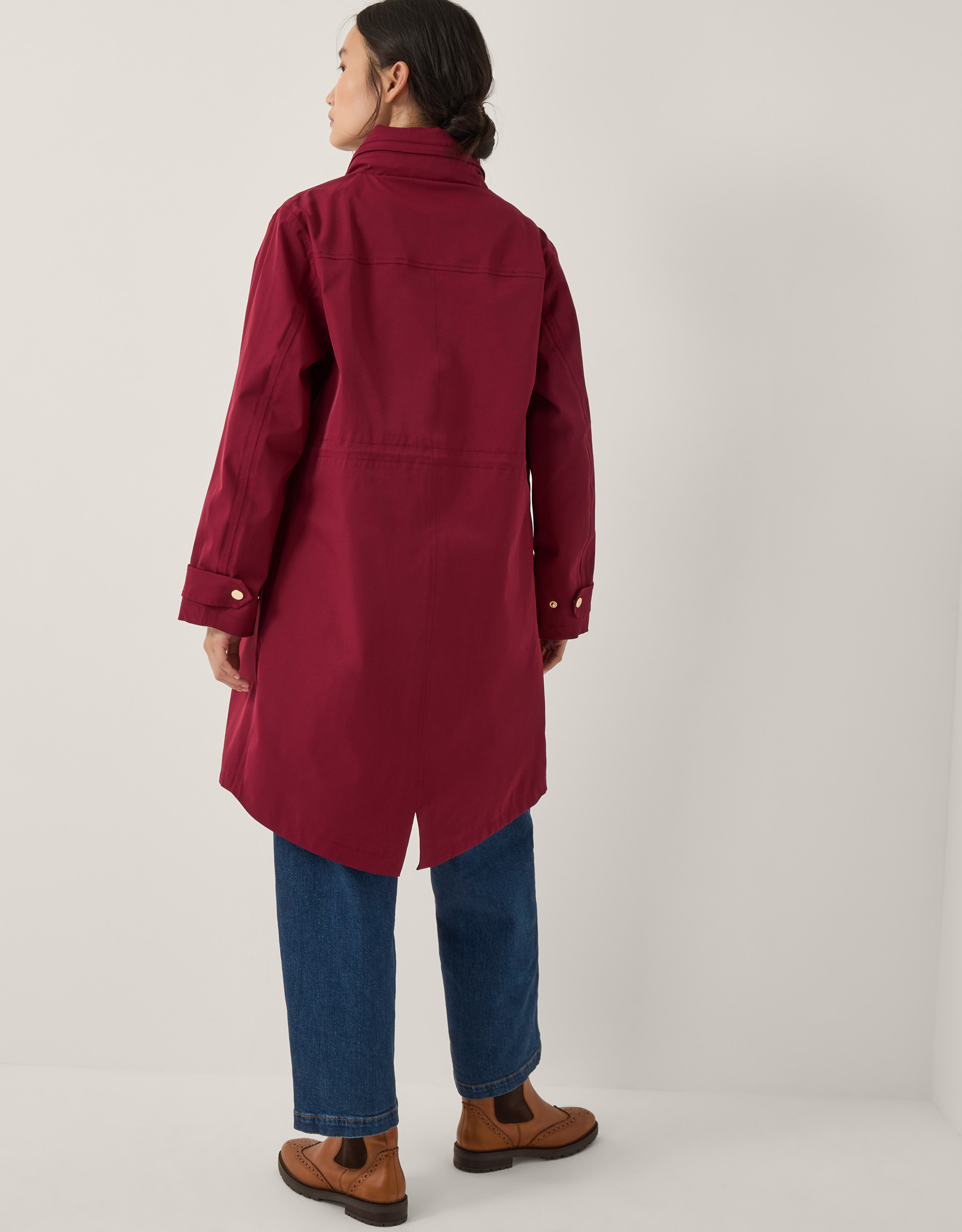 Monsoon Ada Waterproof Raincoat in Red, view 3