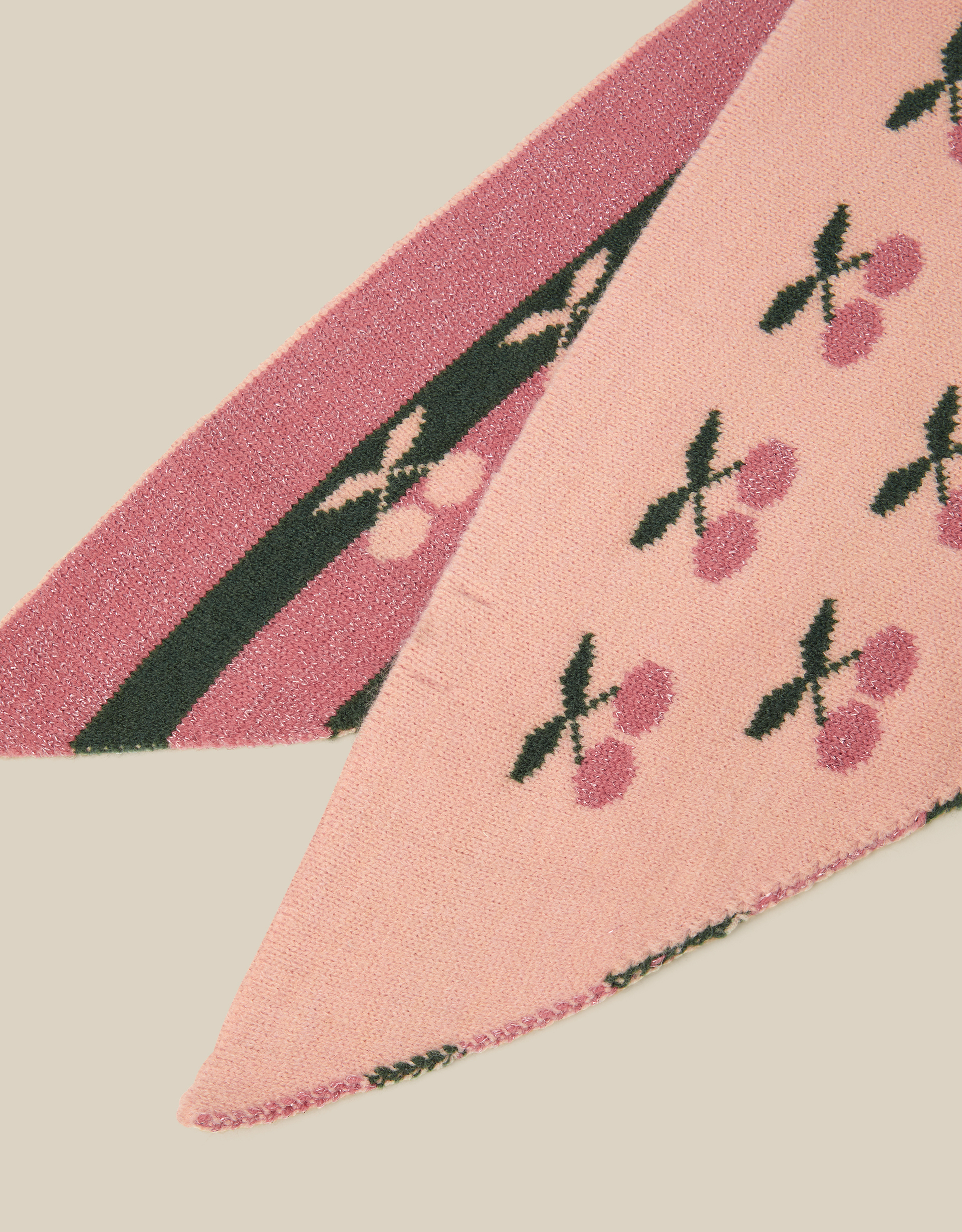 Monsoon Cherry Knitted Triangle Scarf, view 3