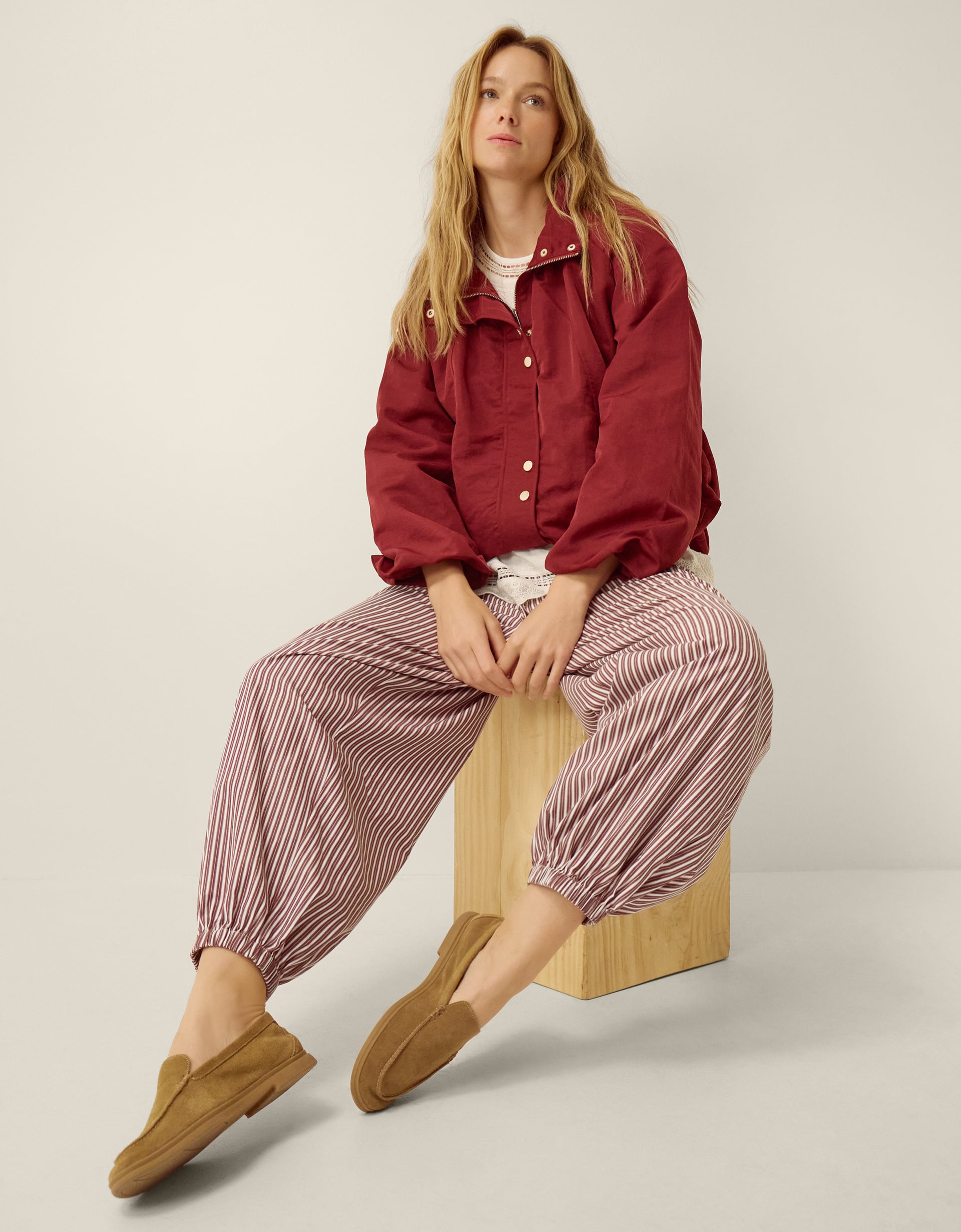 Monsoon Scarlet Stripe Balloon Trousers, view 5