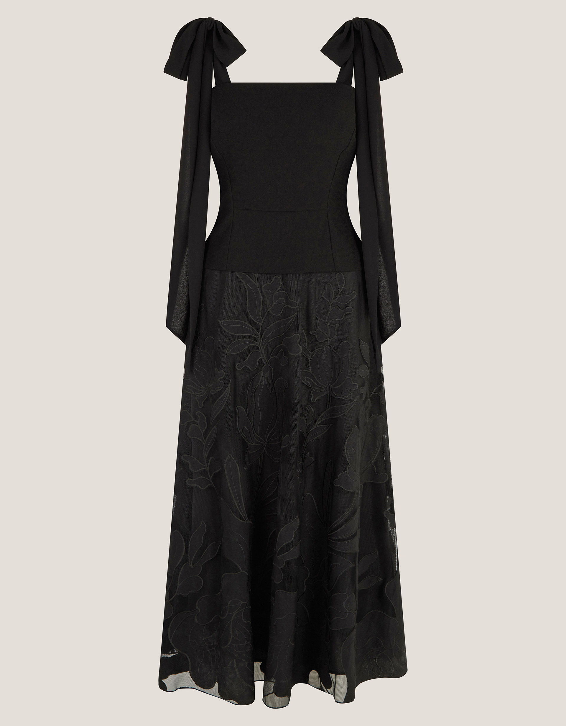 Monsoon Briana Tie Floral Appliqué Midi Dress, view 5
