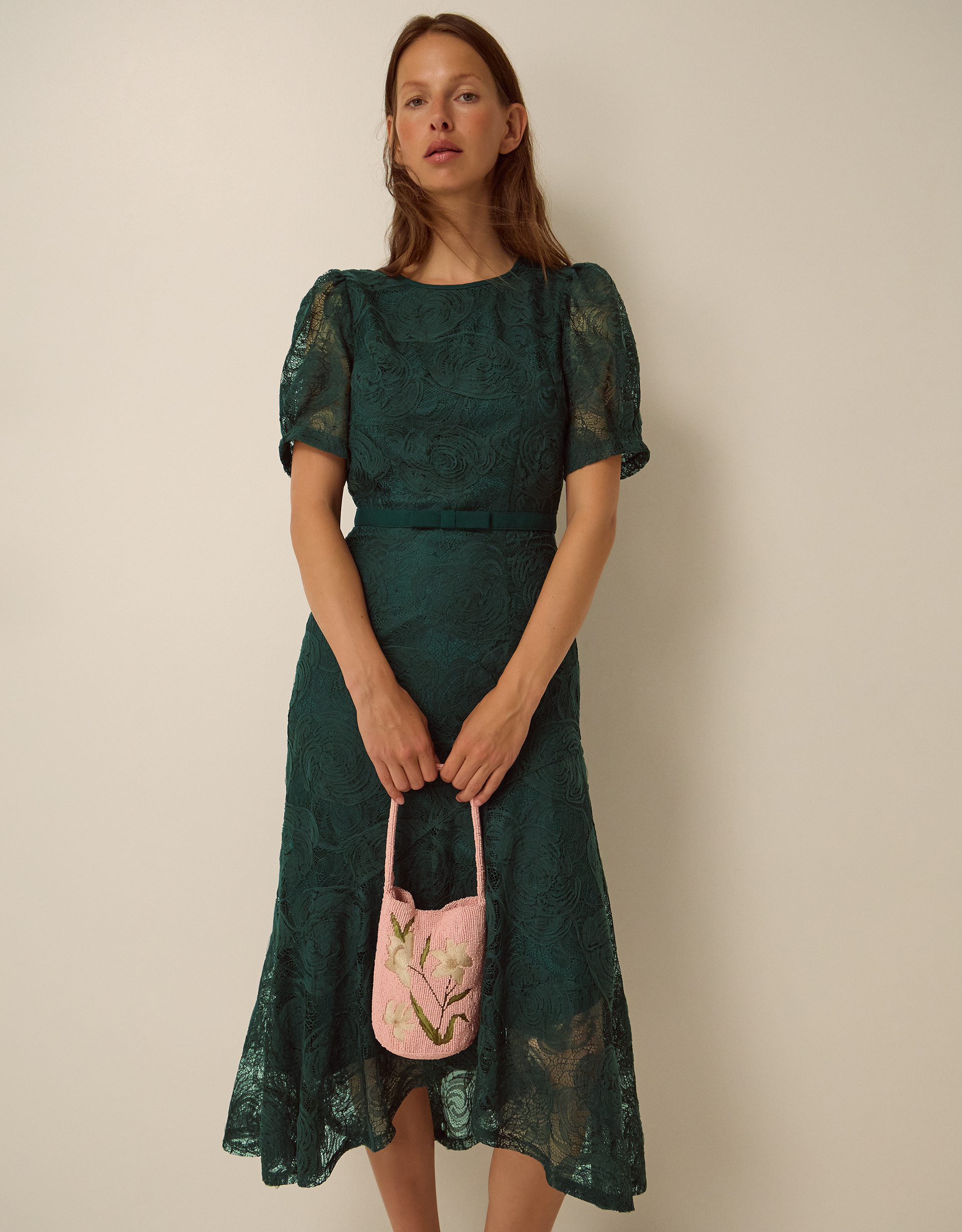 Monsoon Megan Rose Lace Midi Dress