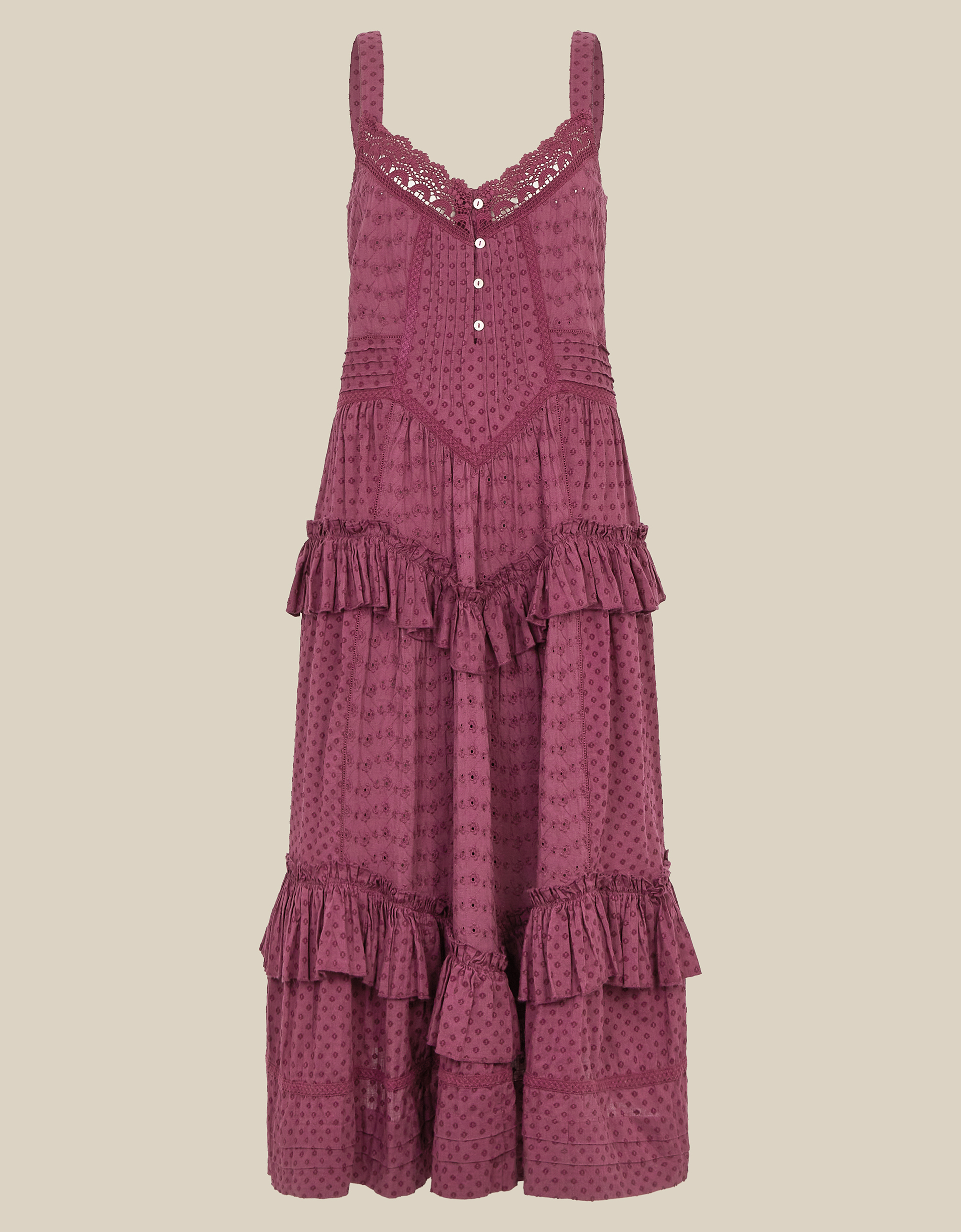 Monsoon Nixie Broderie Frill Maxi Dress, view 6