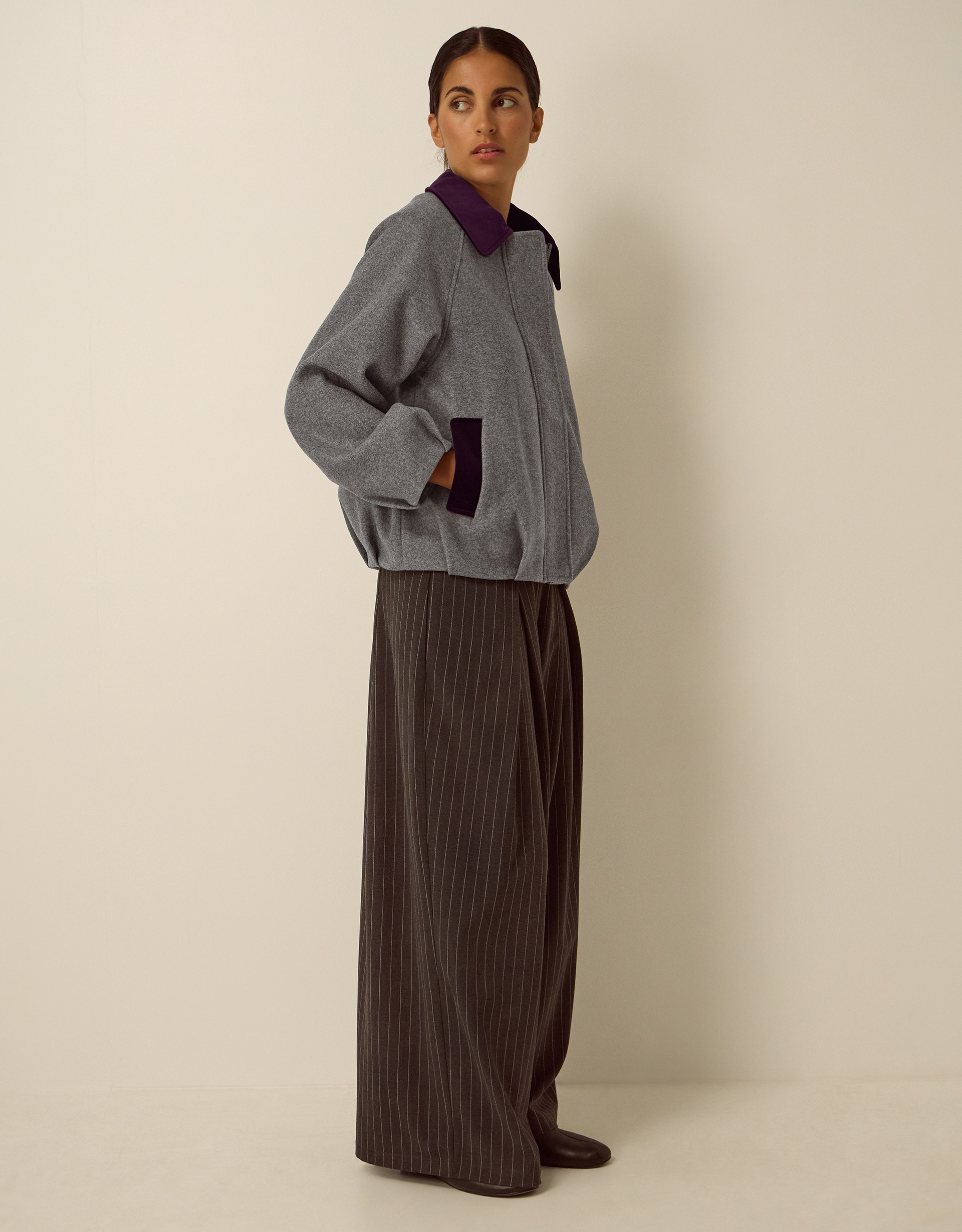 Monsoon Jess Velvet Trim Bomber Jacket, view 4