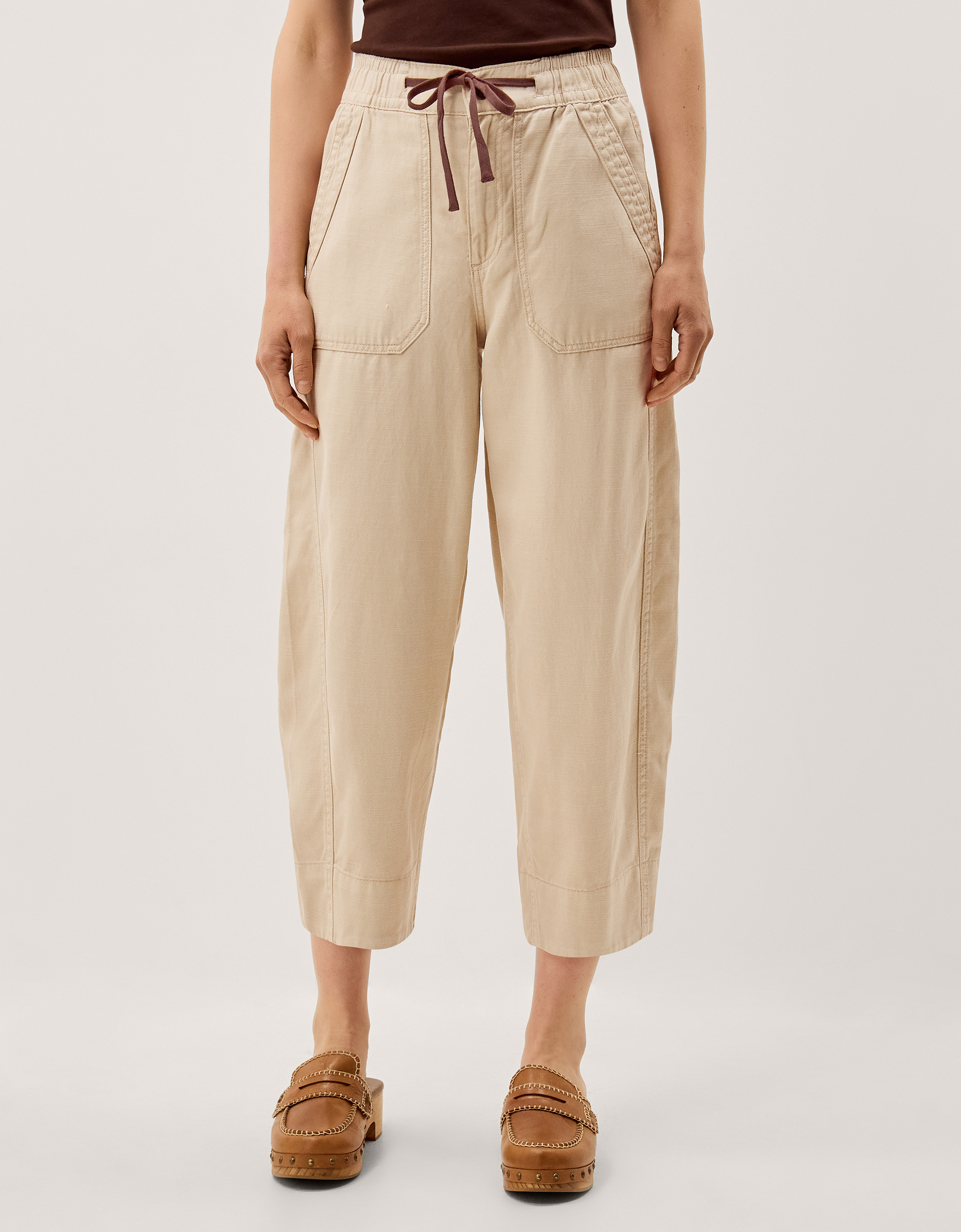 Monsoon Megan Cropped Barrel Trousers, view 3