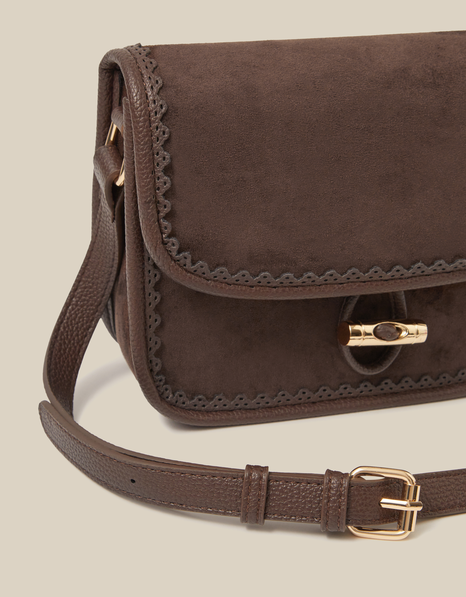 Monsoon Amy Faux Suede Crossbody Bag, view 4