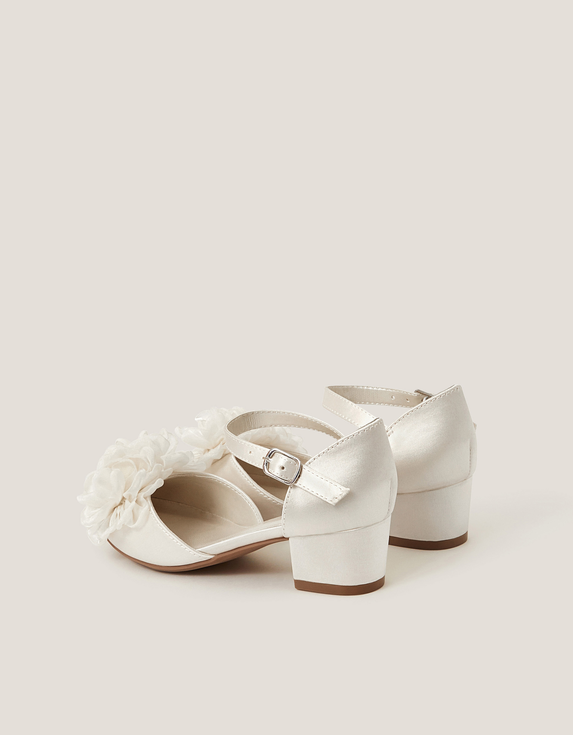 Monsoon Closed-Toe Corsage Satin Heels, view 2