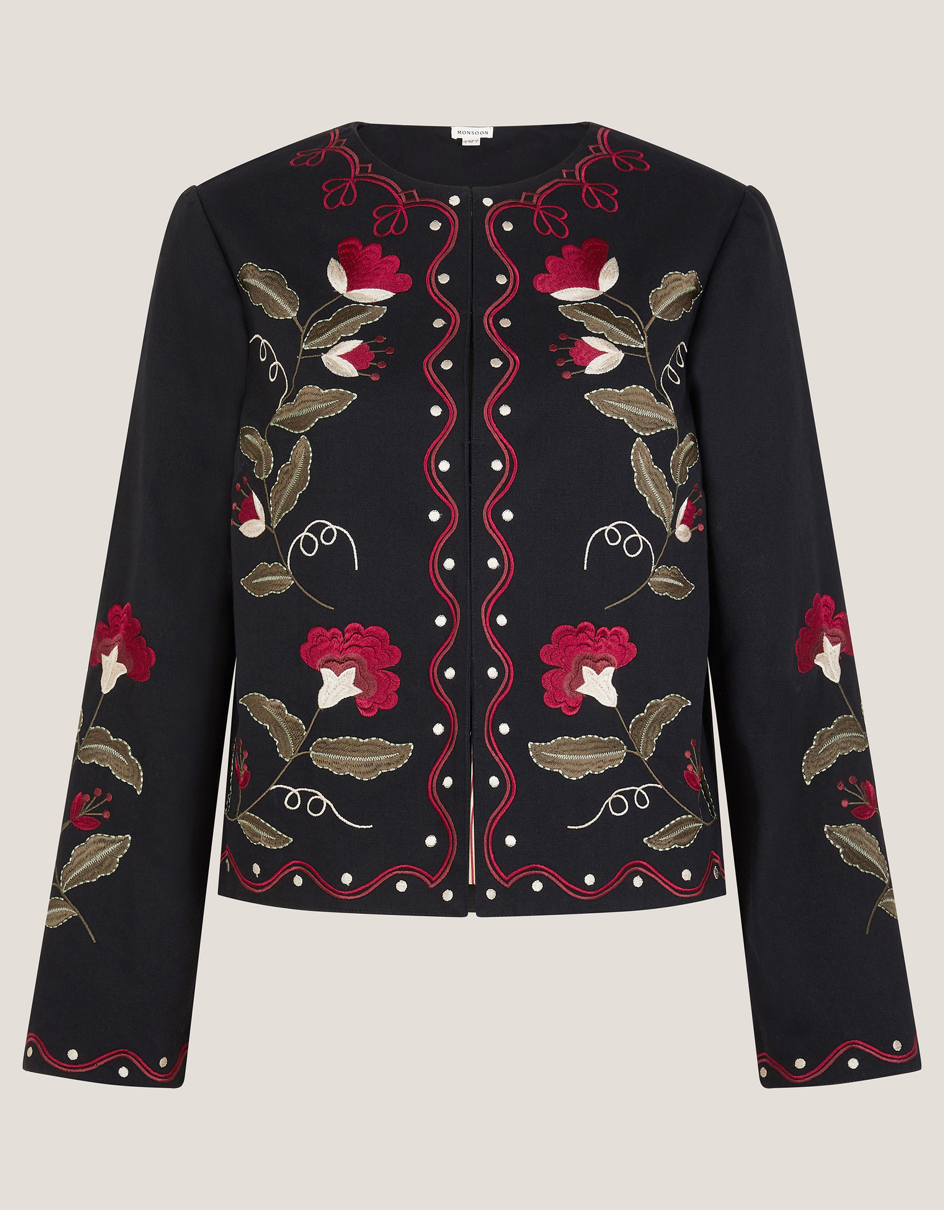Monsoon Valerie Floral Embroidered Jacket, view 6
